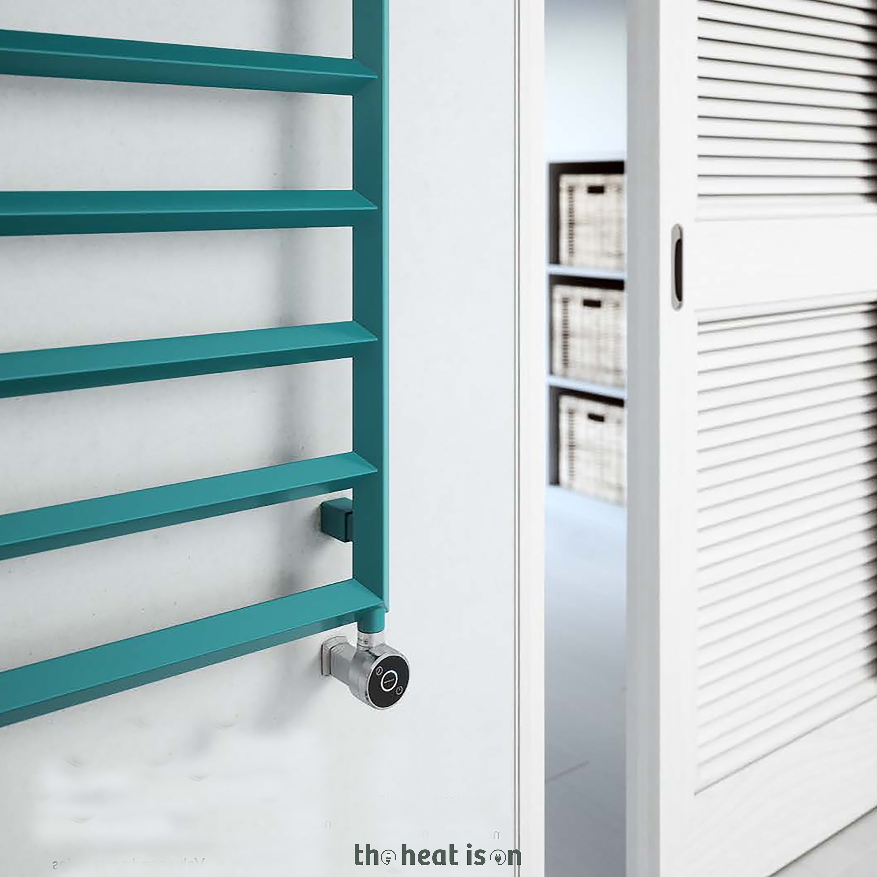 07_terma-diamond-dual-fuel-towel-rail_-1120h-x-500w_mm_-1365-btus_-400w_-matt-water-blue-ral-5021-_with-unico-dual-fuel-valve-in-chrome-_-dry-auto-shut-off-element-in-chrome_-one-set