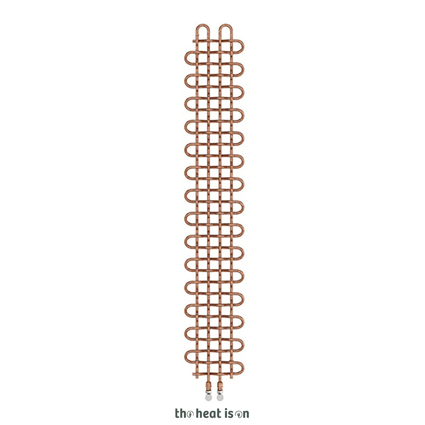 Terma PLC V, 1580h x 263w(mm), 1129 BTUs, Vertical Designer Radiator, Bright Copper