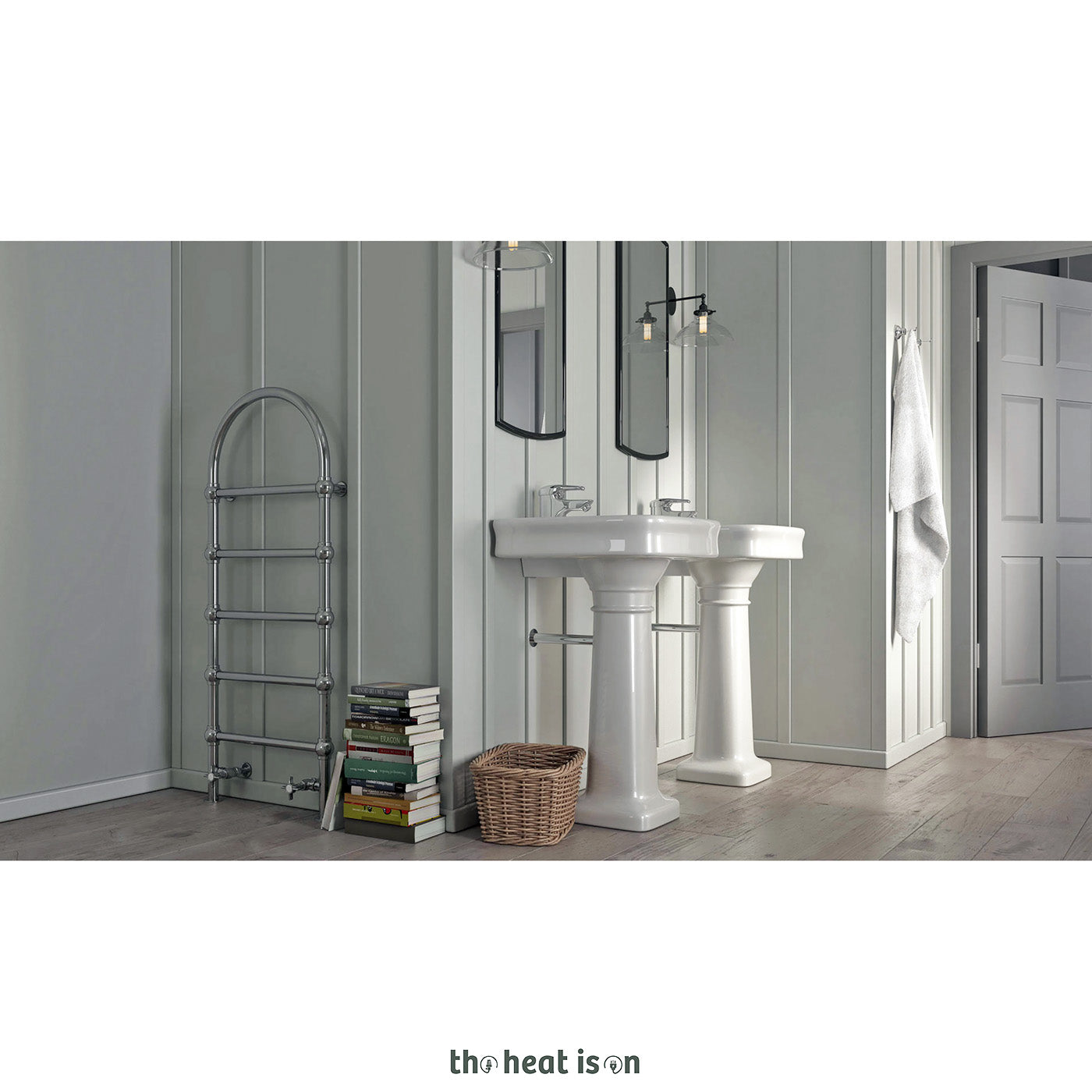 Terma RETRO S, 1245h x 504w(mm), 966 BTUs, Heated Towel Rail, Chrome