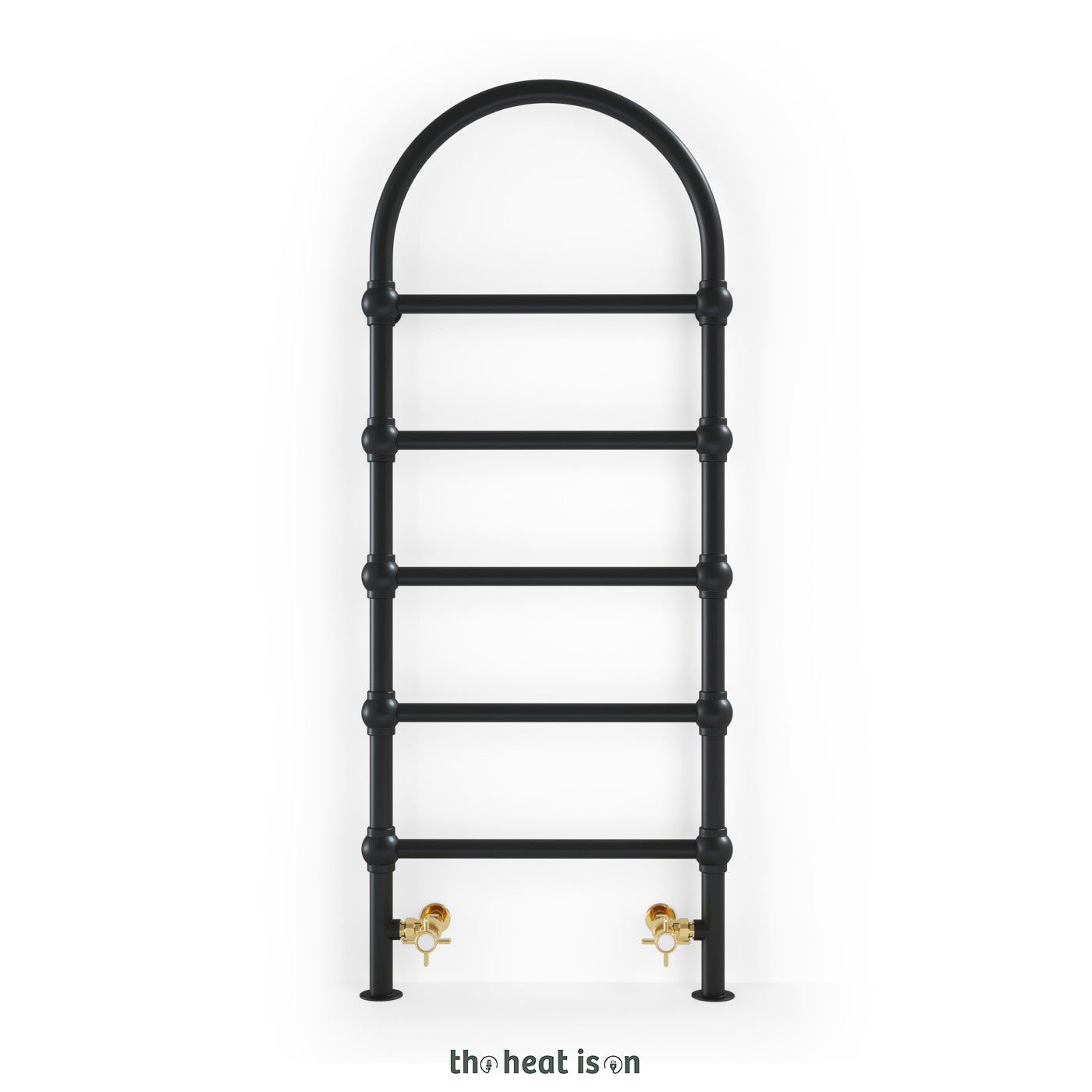 Terma RETRO S, 1245h x 504w(mm), 966 BTUs Heated Towel Rail, RAL 9005 Soft Matt Black