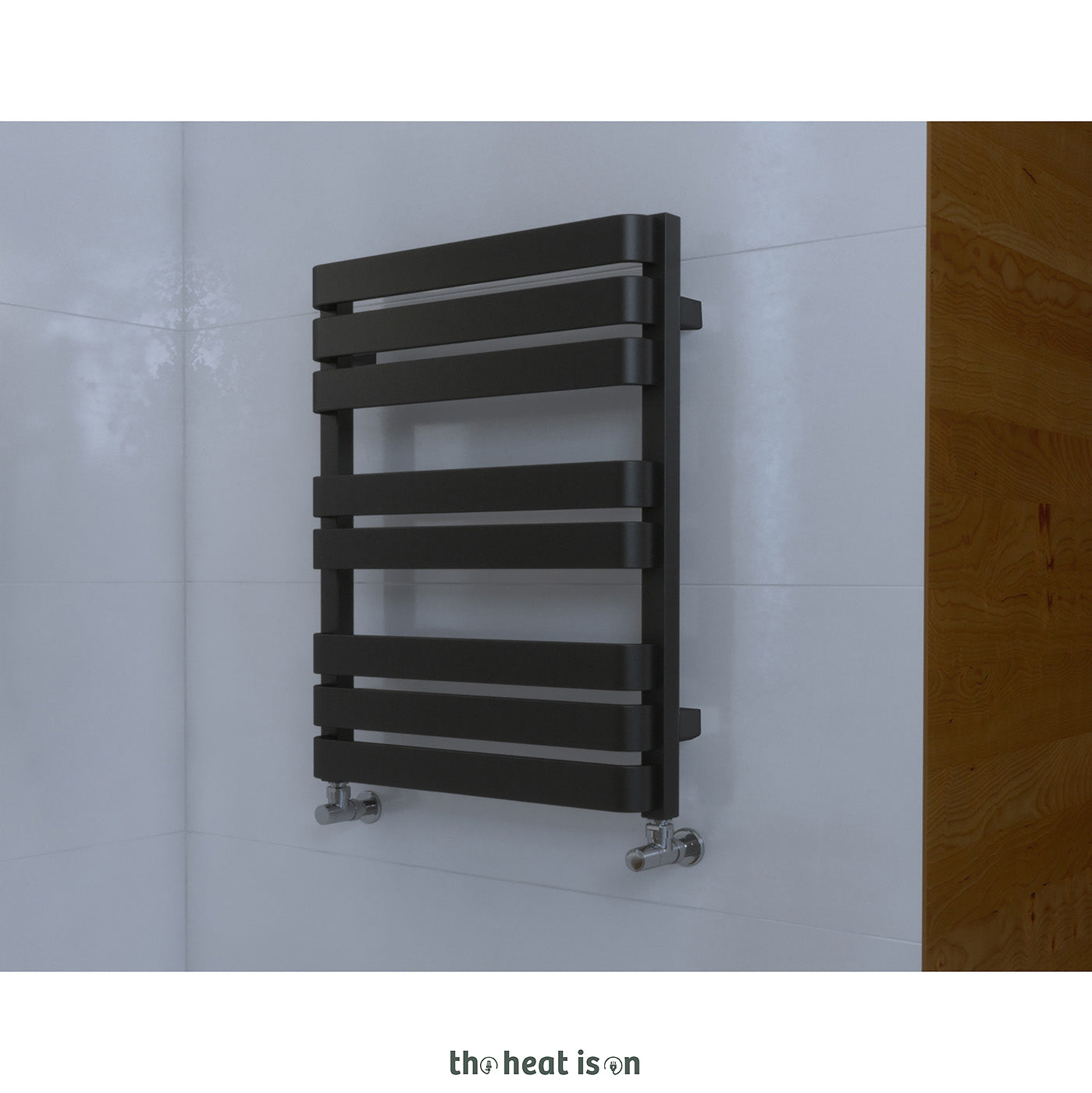 Terma WARP T, 655h x 500w(mm), 1109 BTUs, Heated Towel Rail, RAL 9005 Matt Black