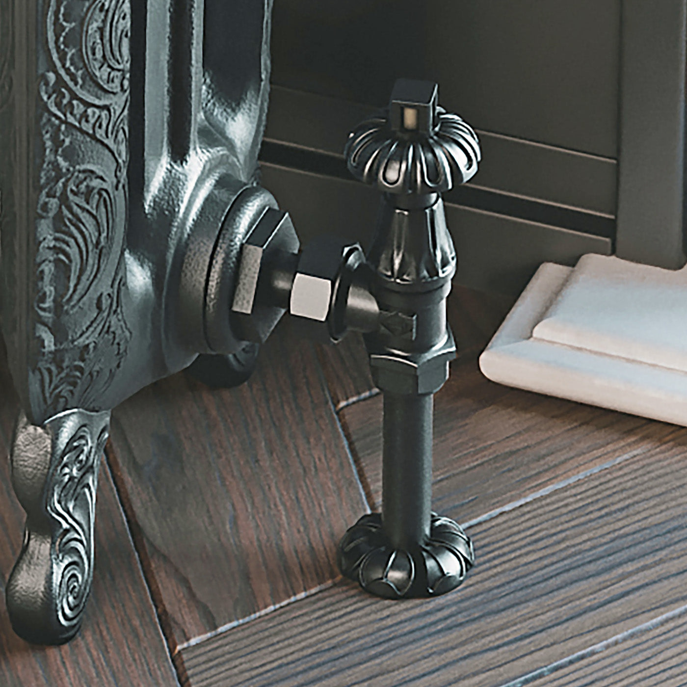 Thermostatic Radiator Valves (TRVs) & Pipe Masking,  Raw Metal, LEFT or RIGHT SIDED, ANGLED, ARTISTIC