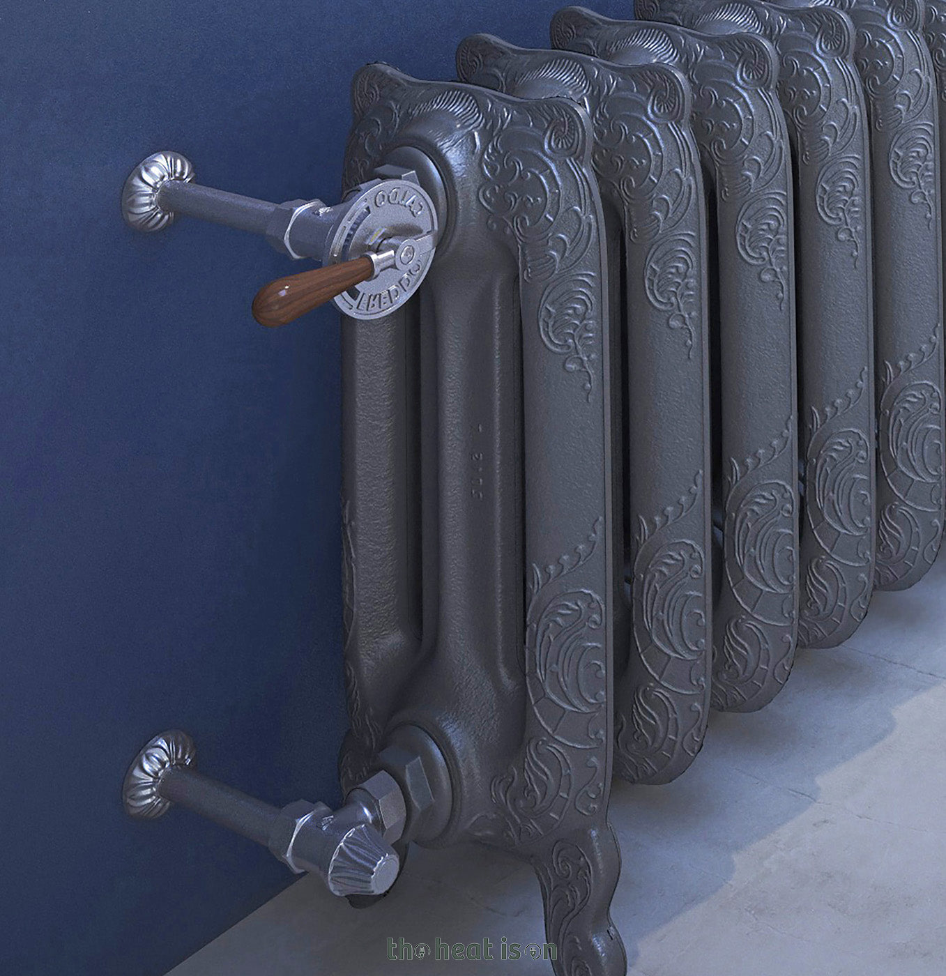Thermostatic Radiator Valves (TRVs) & Pipe Masking,  Raw Metal, LEFT or RIGHT SIDED, ANGLED, ARTISTIC with HANDLE