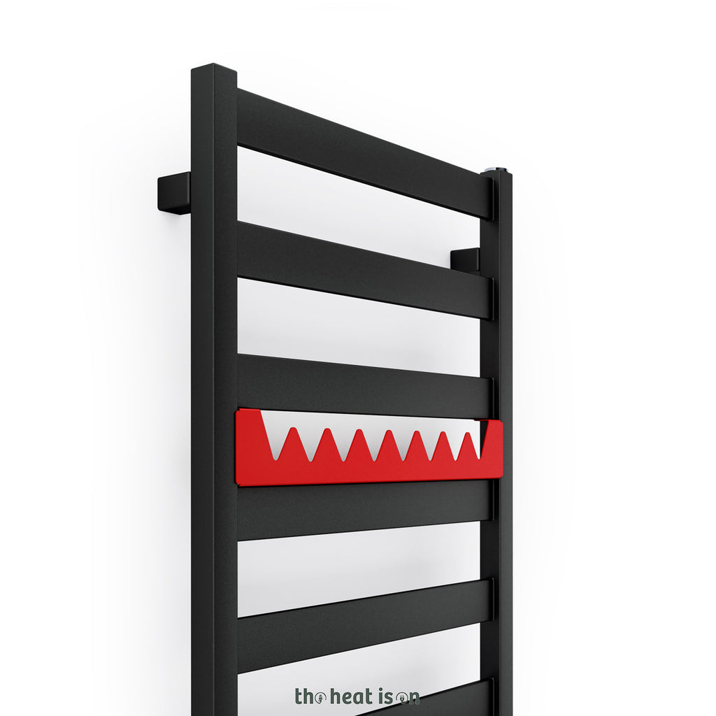 08-metal-hanger-shelf-accessory-happy-hanger-shark-300mm-wide-super-matt-pure-red-ral-3028-for-terma-vivo-towel-rail