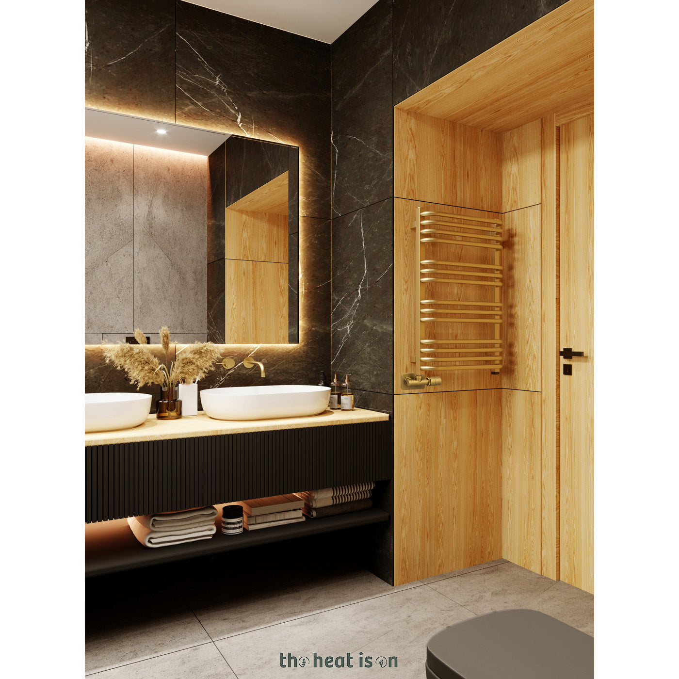 08-terma-alex-one-dual-fuel-towel-rail-760h-x-500wmm-1406-btus-400w-brass-premium-wet-paint-with-unico-dual-fuel-valve-in-chrome-internal-one-element-45-60oc