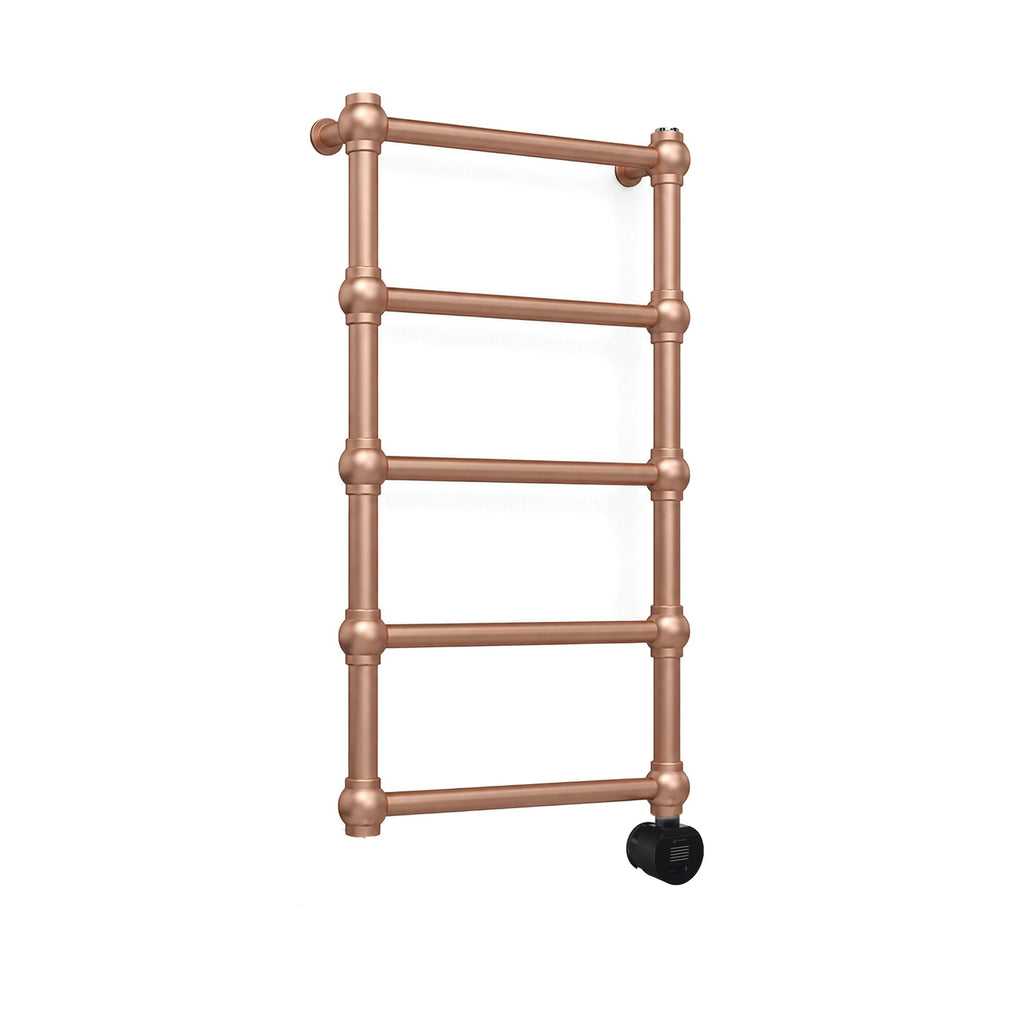 Terma RETRO E, 800h x 504w(mm), 200w Oil Filled Electric Towel Rail,  Bright Copper  with VEO Heating Element (30x Wi-Fi/manual control settings (15 to 30¡c room temp.), 7 day timer/2 hour drying func., with UK Plug