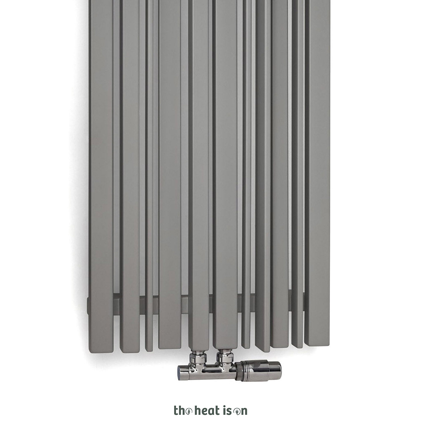 Terma SHERWOOD V, 1600h x 330w(mm), (50mm Central Connections) 2481 BTUs, Vertical Designer Radiator, Metallic Beige (aka Taupe Grey)