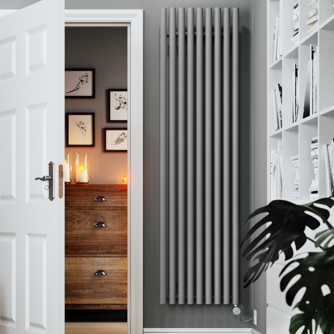 08_Terma-ROLO-ROOM-E-_Bluetooth_-1800h-x-480w_mm_-1-Kw-Electric-Radiator_-Textured-Salt-n-Pepper-Grey