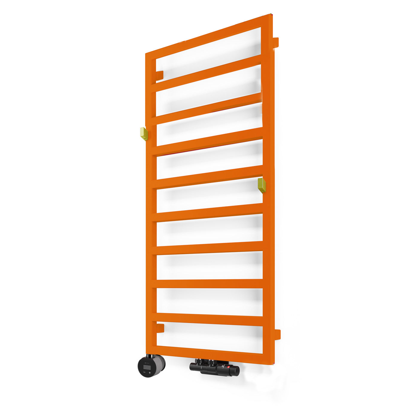 08_terma-grid-dual-fuel-towel-rail-1100h-x-500w_mm_-matt-pastel-orange-ral-2003_-1501-btus_400w-_with-twins-in-matt-black-_-veo-black_raw-metal-wi-fi-element