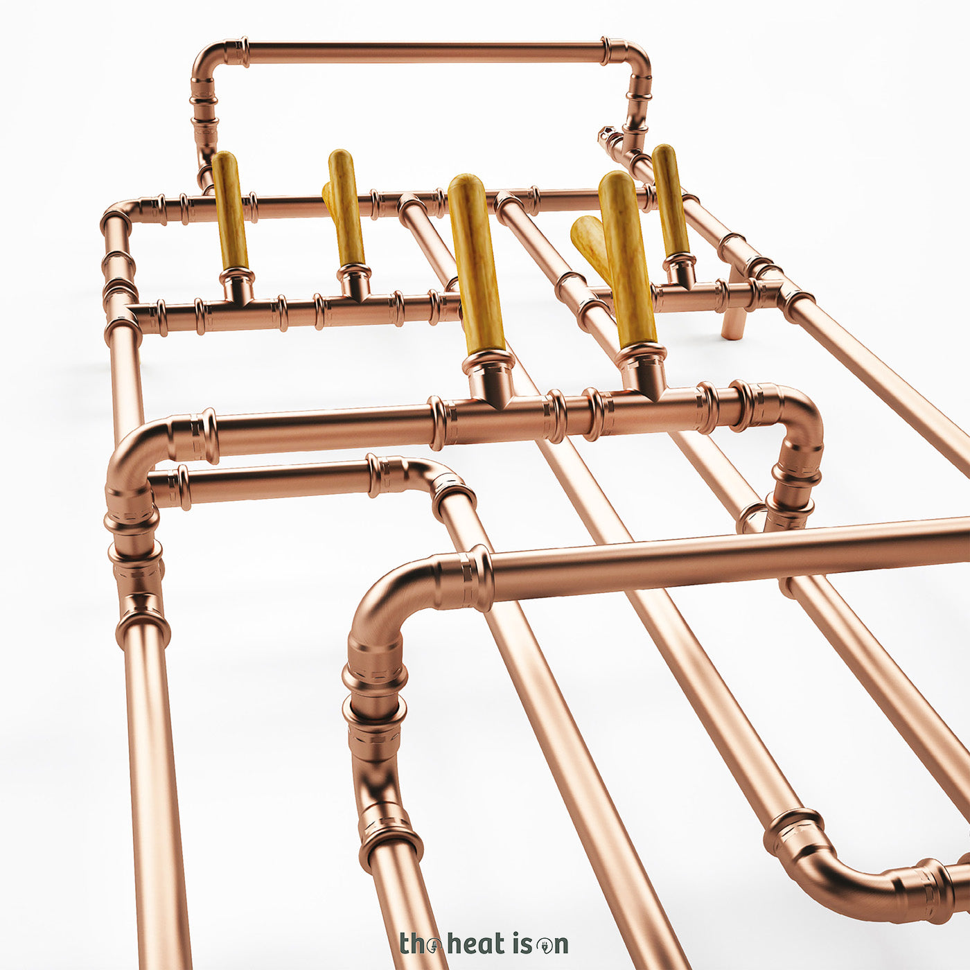 Terma PAJAK, 1400h x 531w(mm), 1447 BTUs, Vertical Designer Radiator, Raw Copper