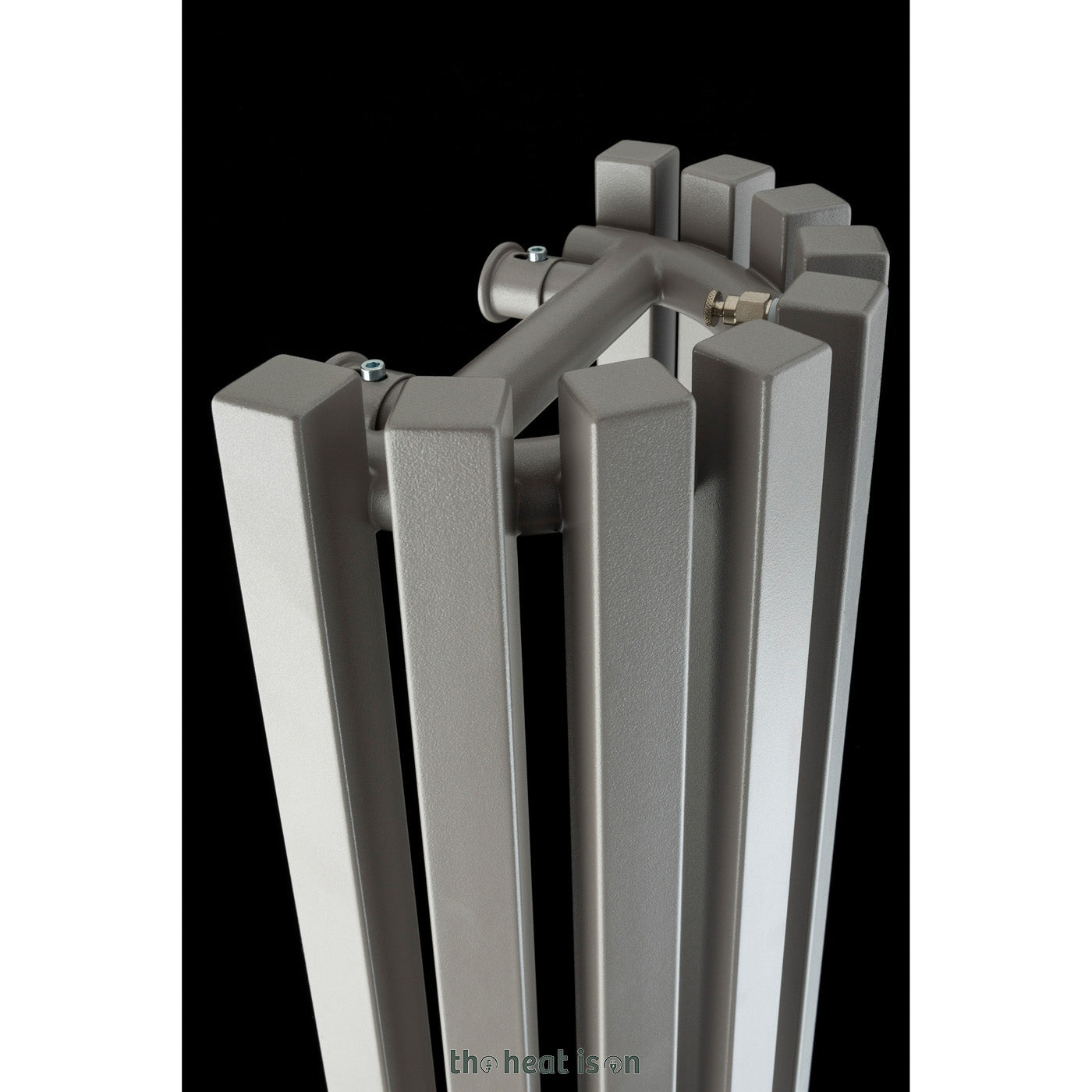 Terma TRIGA AN, 1900h x 280w(mm), 3590 BTUs Half Round Vertical Designer Radiator, Metallic Beige (aka Taupe Grey)