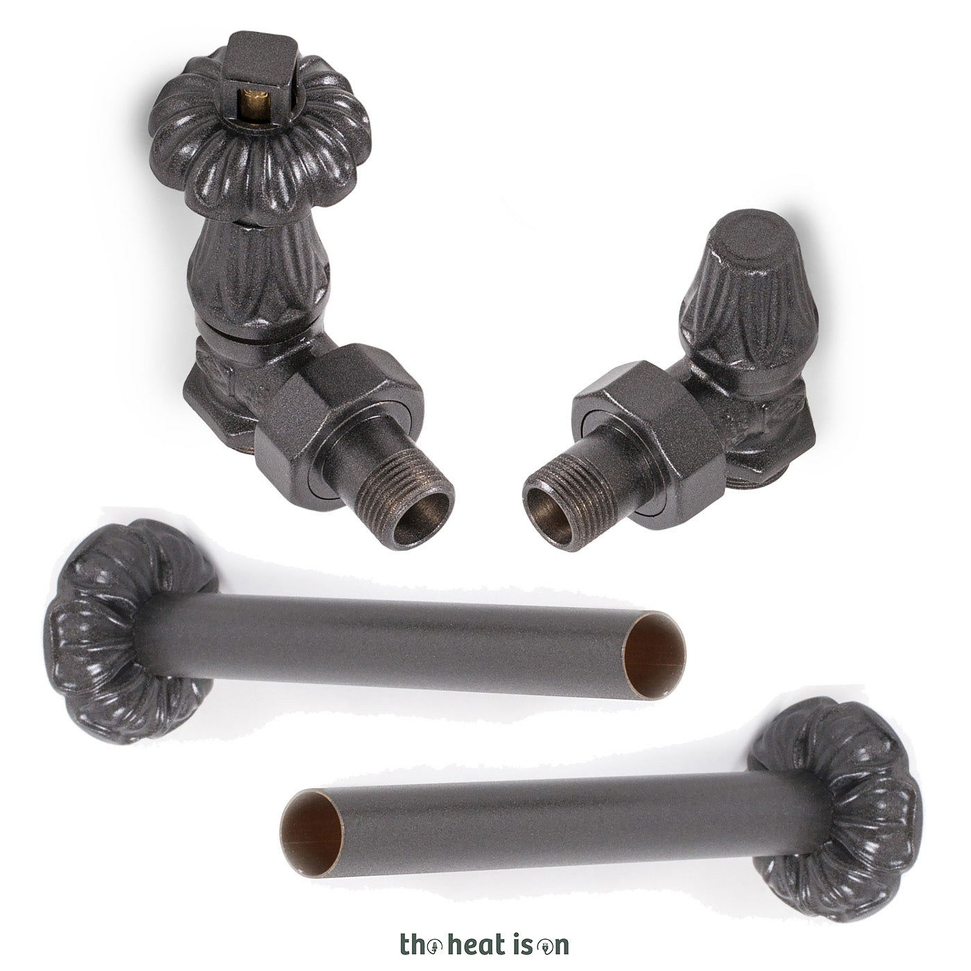 Thermostatic Radiator Valves (TRVs) & Pipe Masking,  Raw Metal, LEFT or RIGHT SIDED, ANGLED, ARTISTIC