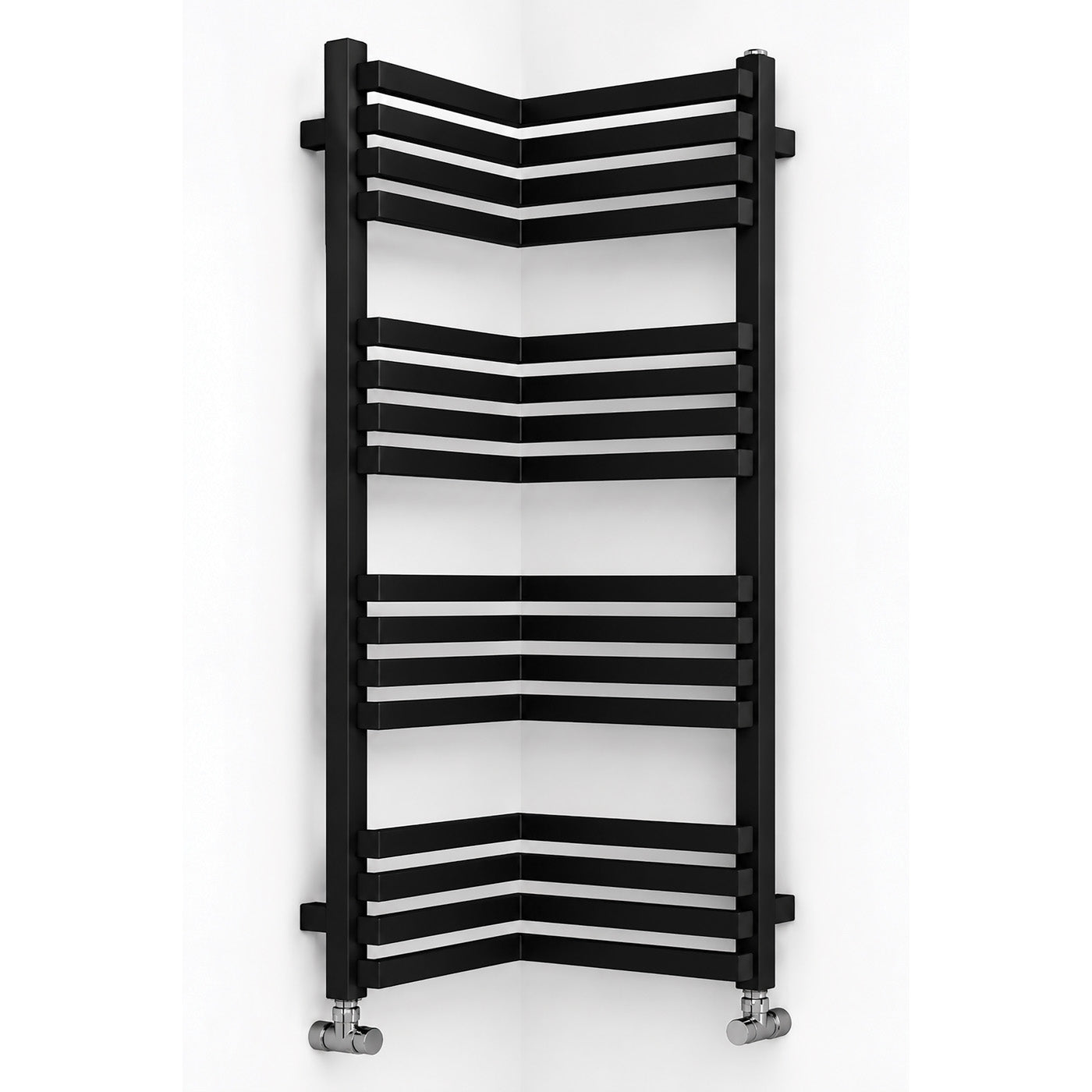 Terma INCORNER, 1005h x 350w(mm), 1863 BTUs Heated Towel Rail, Heban Black