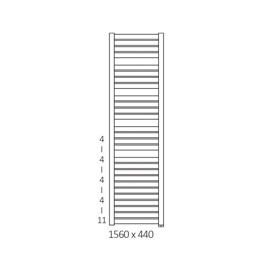Terma MANTIS ONE, 1560h x 440w(mm), 800w Electric Towel Rail, RAL 5024 Matt Pastel Blue (with Internal ONE Element (manual/optional IR controllable), 45/60°c)