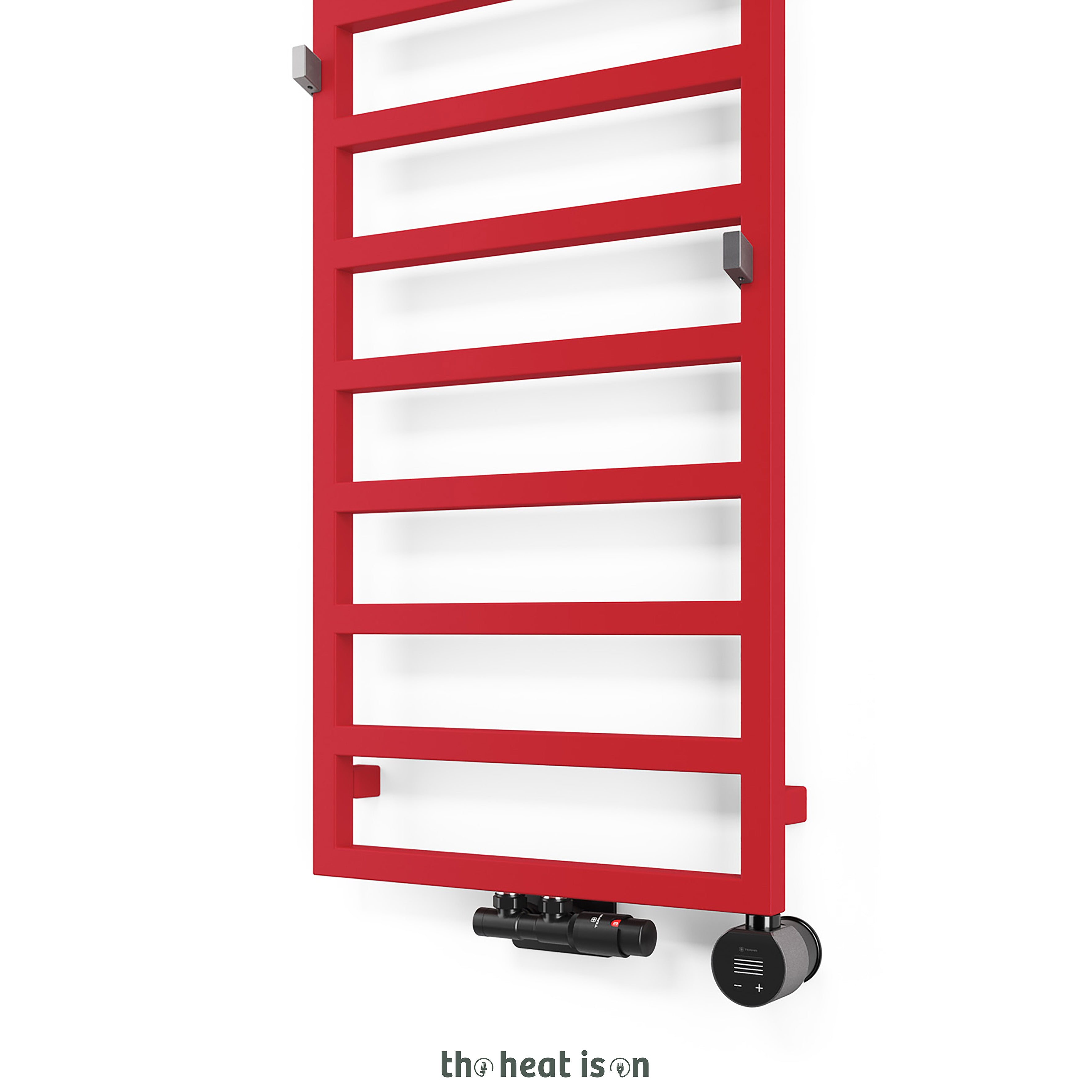 09_terma-grid-dual-fuel-towel-rail-1100h-x-500w_mm_-matt-pure-red-ral-3028_-1501-btus_400w-_with-twins-in-matt-black-_-veo-black_raw-metal-wi-fi-element