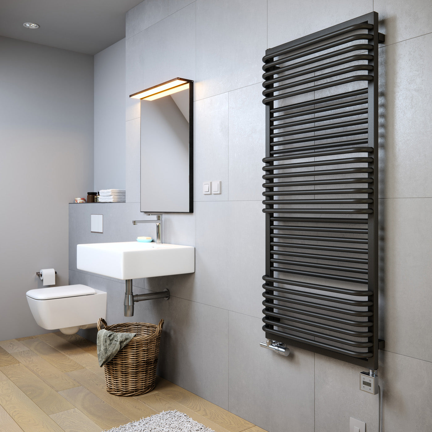 09_terma-poc-2-dual-fuel-towel-rail_-1400h-x-600w_mm_-3456-btus_-1000w_-matt-black-ral-9005-_with-unico-dual-fuel-valve-in-chrome-_-ktx-3-element-in-chrome_-30-60oc