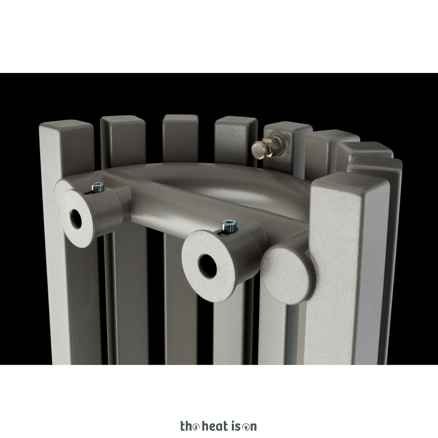 Terma TRIGA AN, 1900h x 280w(mm), 3590 BTUs Half Round Vertical Designer Radiator, Metallic Beige (aka Taupe Grey)