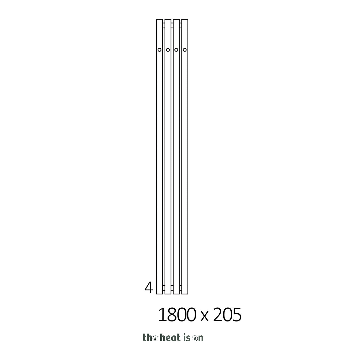 Terma ROLO HANGER, 1800h x 205w(mm), 1616 BTUs Vertical Radiator, Dark Bronze