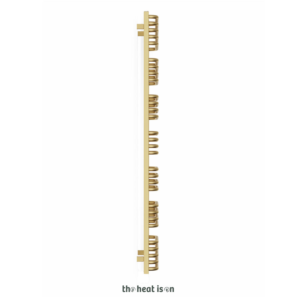Terma ALEX Dual Fuel Towel Rail, 1580h x 500w(mm), 2706 BTUs/ 800w, Brass (premium wet paint) (with INTEGRA 3 Axis Dual Fuel Valve in Brass & MOA Wi-Fi Element in Brass 30-60¡c)