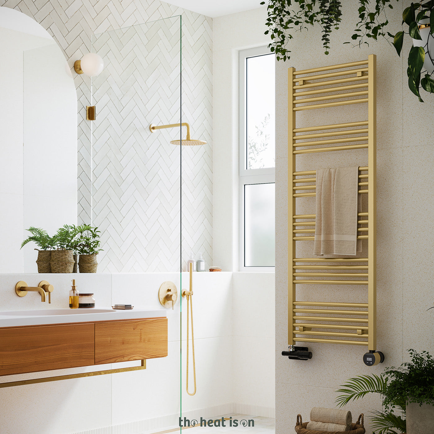 10-terma-fiona-dual-fuel-towel-rail-1380h-x-500wmm-2003-btus-600w-brass-with-unico-dual-fuel-valve-in-soft-black-veo-black-brass-wi-fi-element-30-60oc