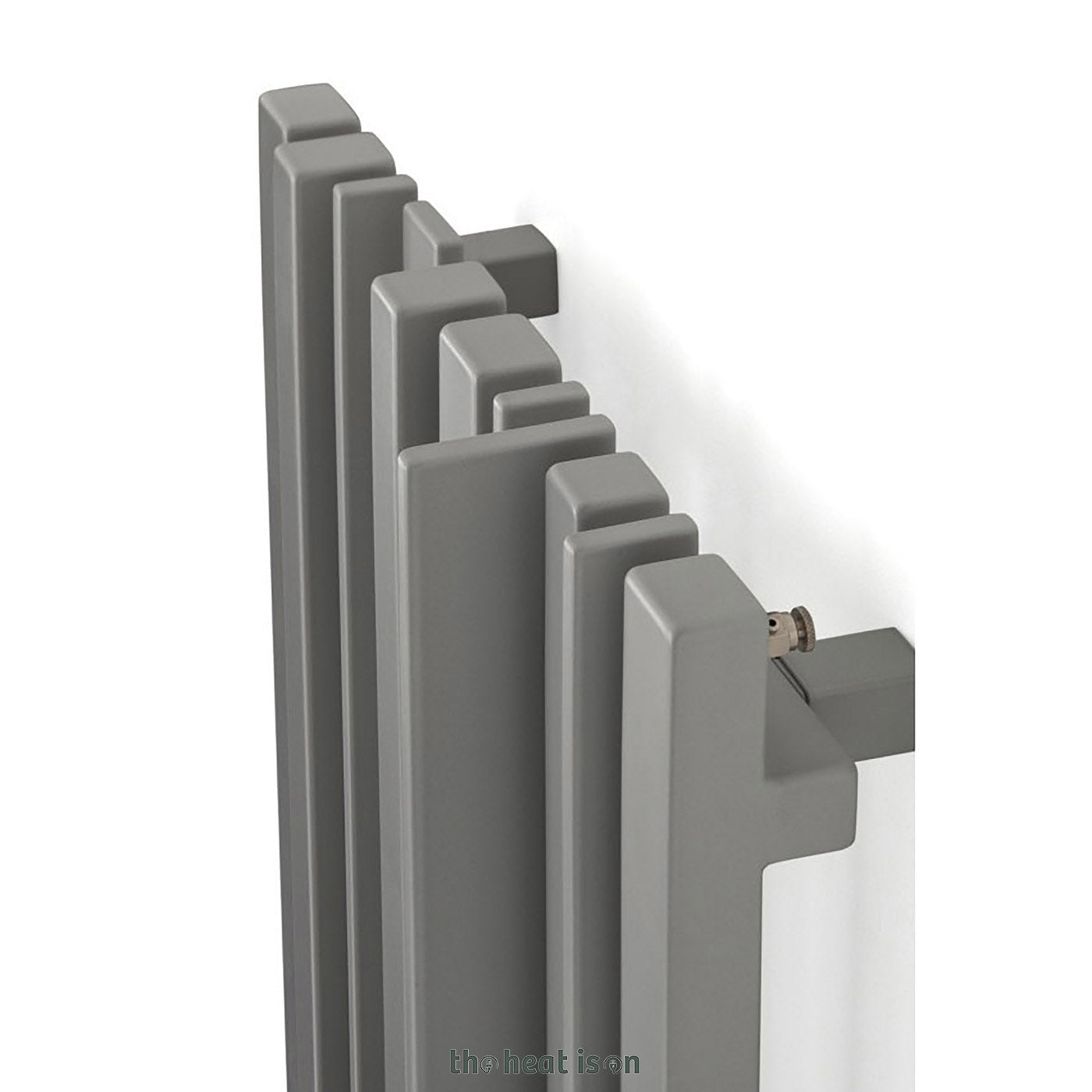 Terma SHERWOOD V, 1600h x 330w(mm), (50mm Central Connections) 2481 BTUs, Vertical Designer Radiator, Metallic Beige (aka Taupe Grey)
