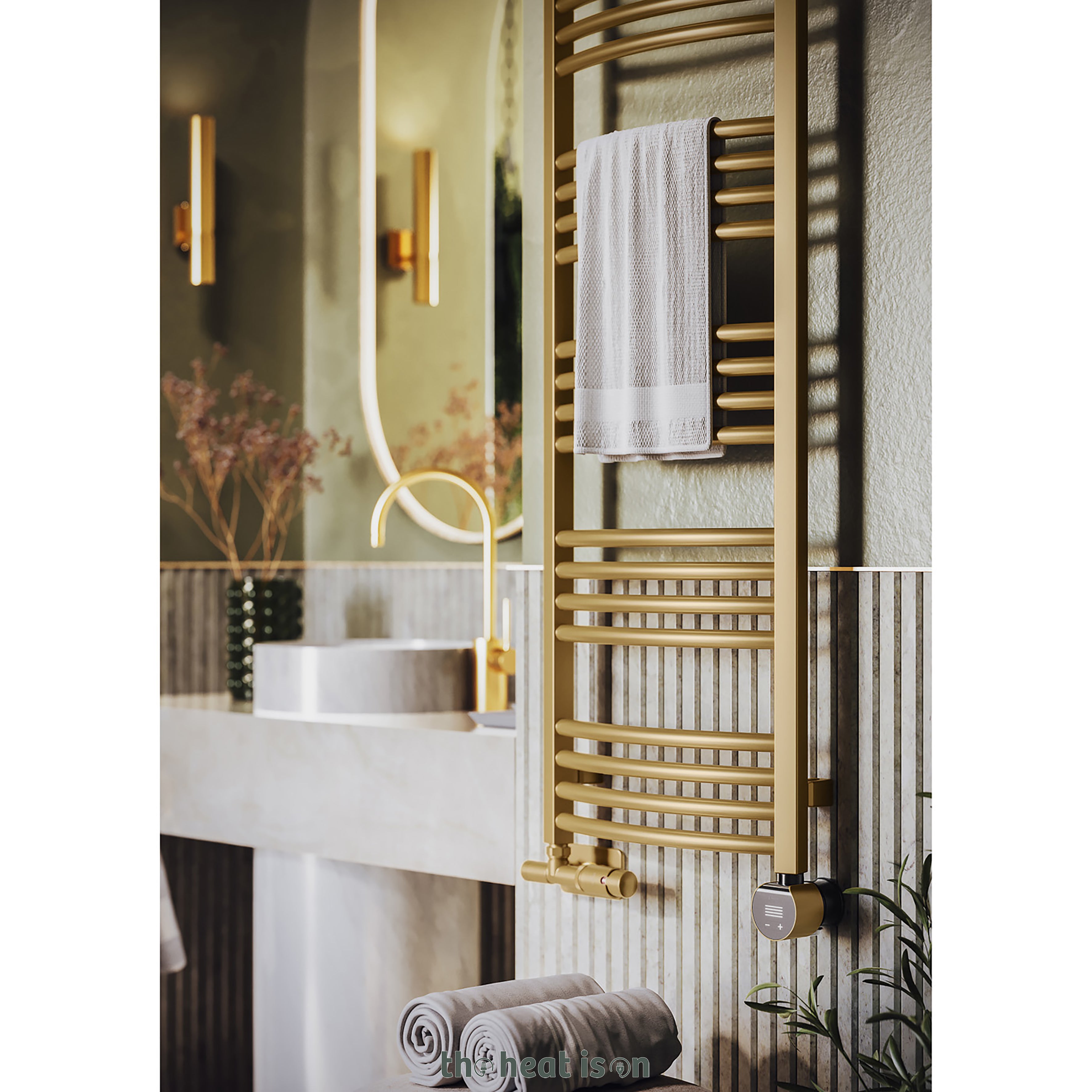 10_01_Terma-LENA_-1620h-x-436w_mm_-2117-BTUs_600w-Dual-Fuel-Towel-Rail-_with-Matching-UNICO-Dual-Fuel-Valve-_-VEO-Black_Brass-Wi-Fi-Element_-Brass