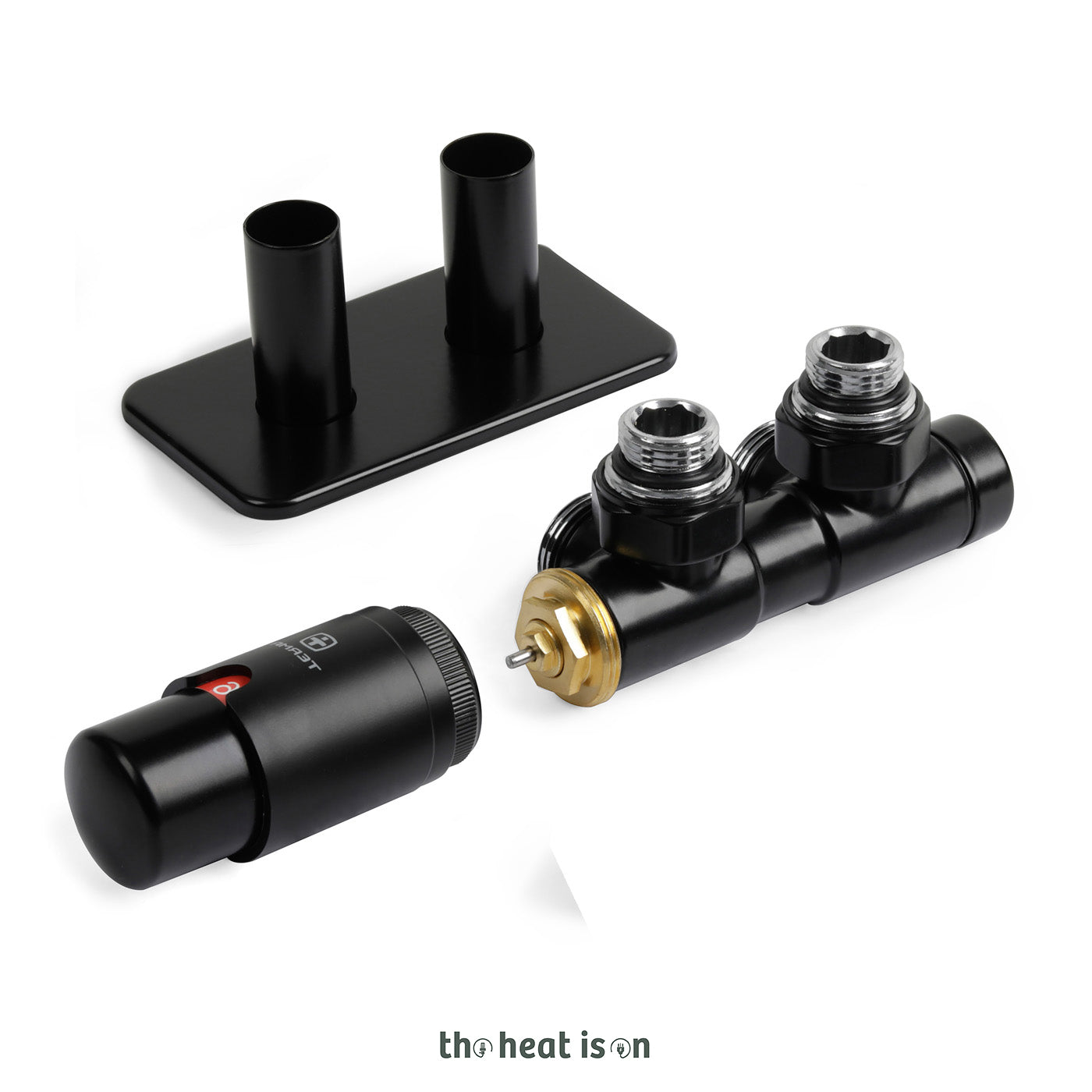 10_02_Thermostatic-50mm-Towel-Rail-Valves-_TRVs_-_-Pipe-Masking_-Matt-Black-_RAL-9005_-LEFT-SIDED-ANGLED_-TWINS