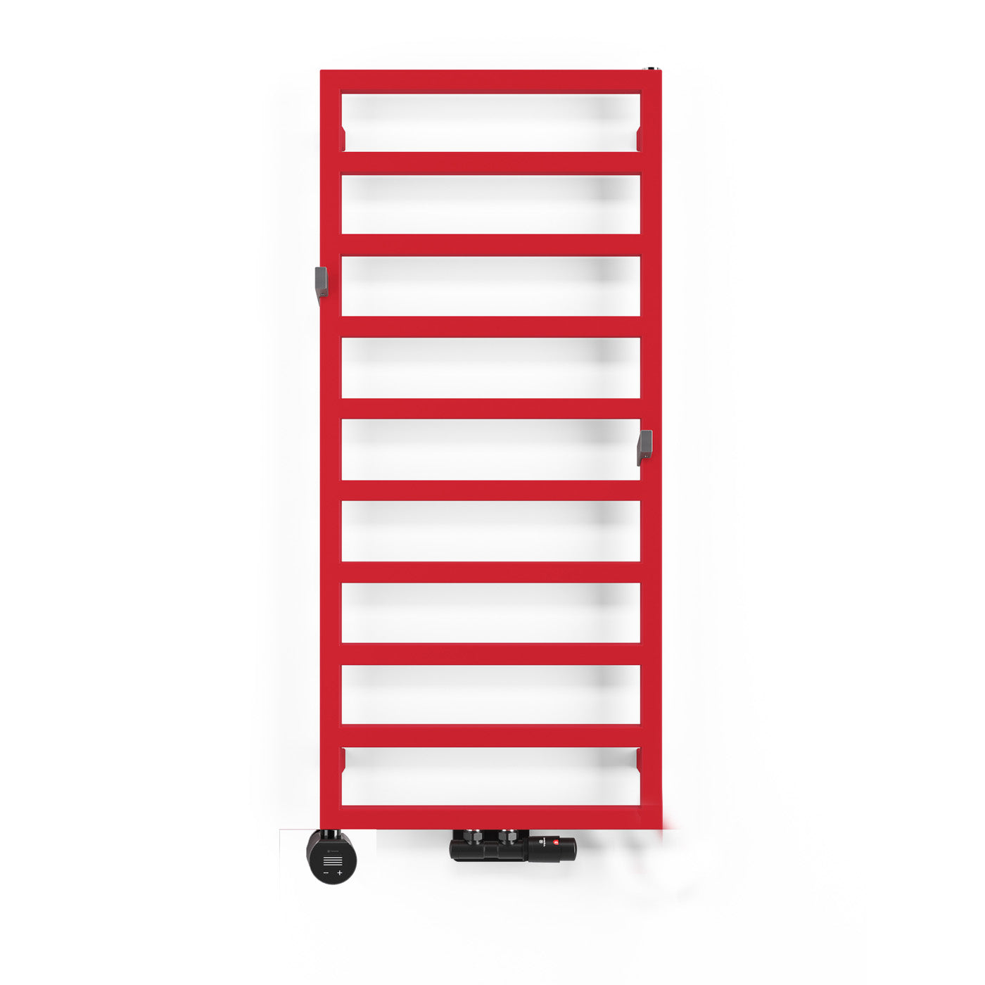 10_terma-grid-dual-fuel-towel-rail-1100h-x-500w_mm_-matt-pure-red-ral-3028_-1501-btus_400w-_with-twins-in-matt-black-_-veo-black_raw-metal-wi-fi-element