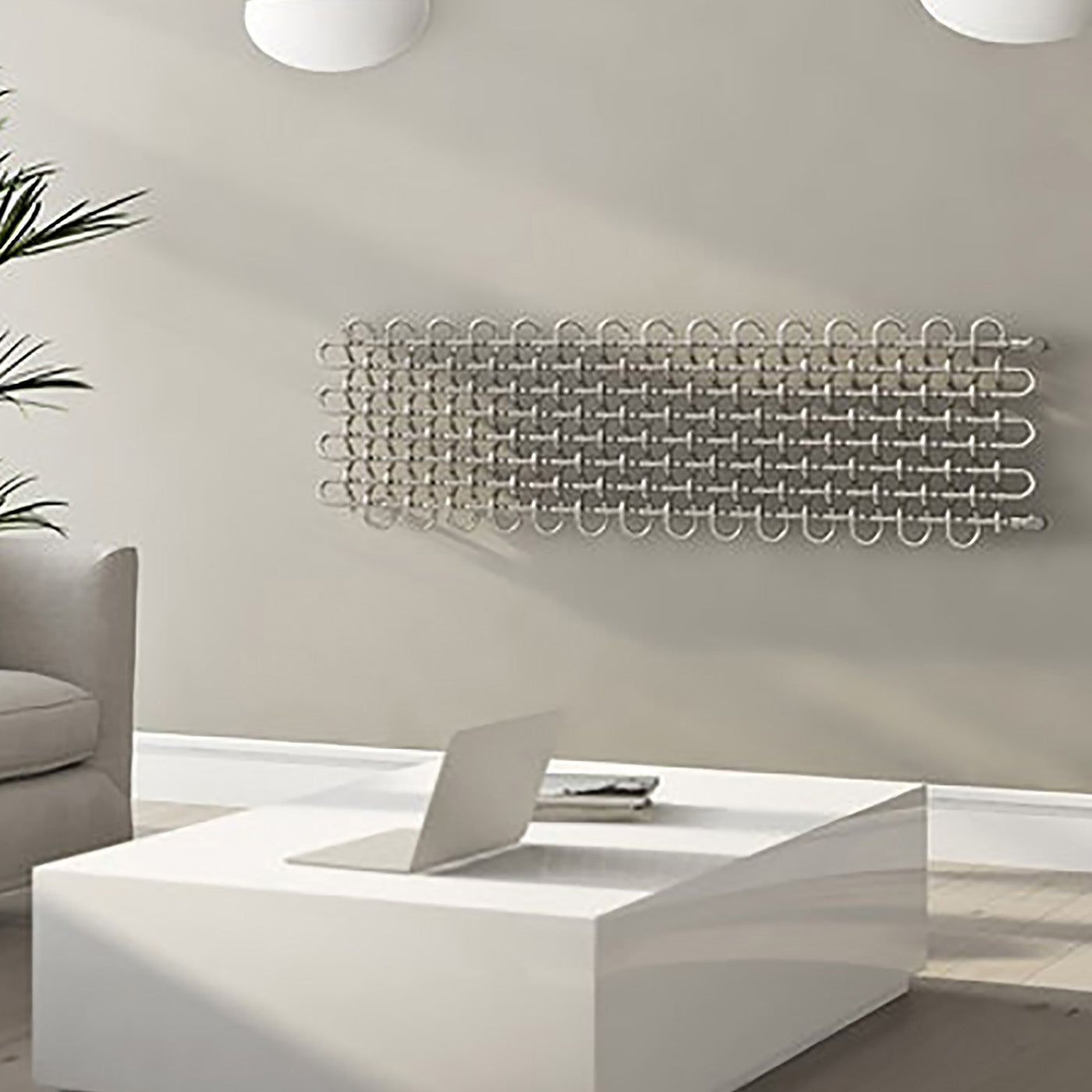 Terma PLC H, 463h x 1600w(mm), 2122 BTUs, Horizontal Designer Radiator, Inox