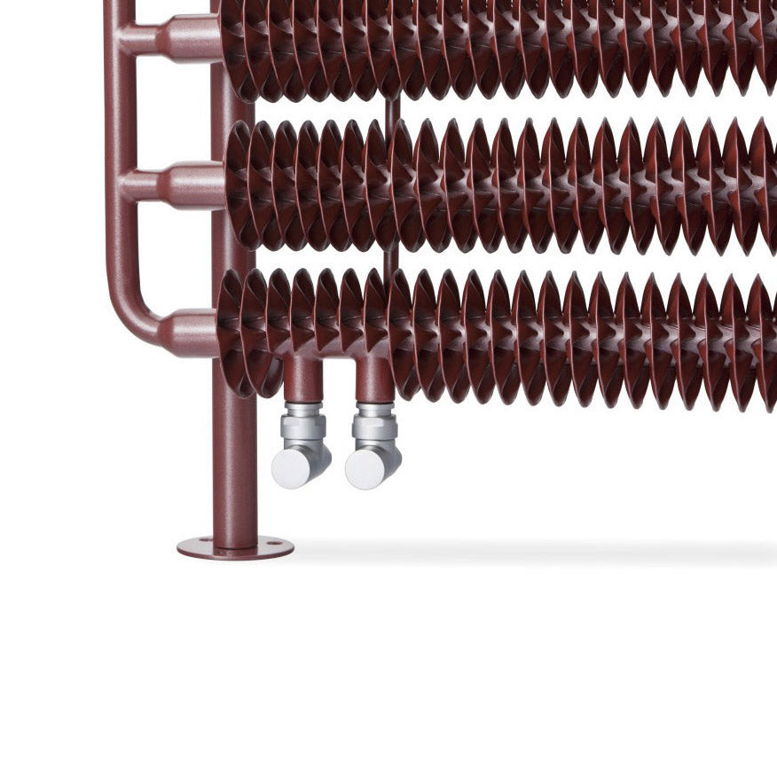 Terma RIBBON HWS, 390h x 1540w(mm), 3378 BTUs, Horizontal Designer Radiator, RAL 3007 Matt Black Red