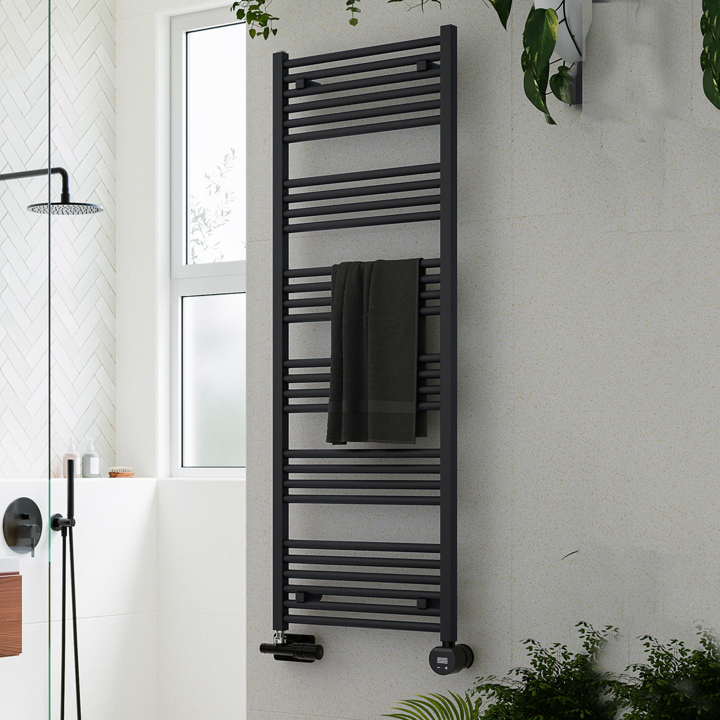 11-terma-fiona-dual-fuel-towel-rail-1380h-x-500wmm-2003-btus-600w-matt-black-ral-9005-with-unico-dual-fuel-valve-in-soft-black-veo-black-black-wi-fi-element-30-60oc