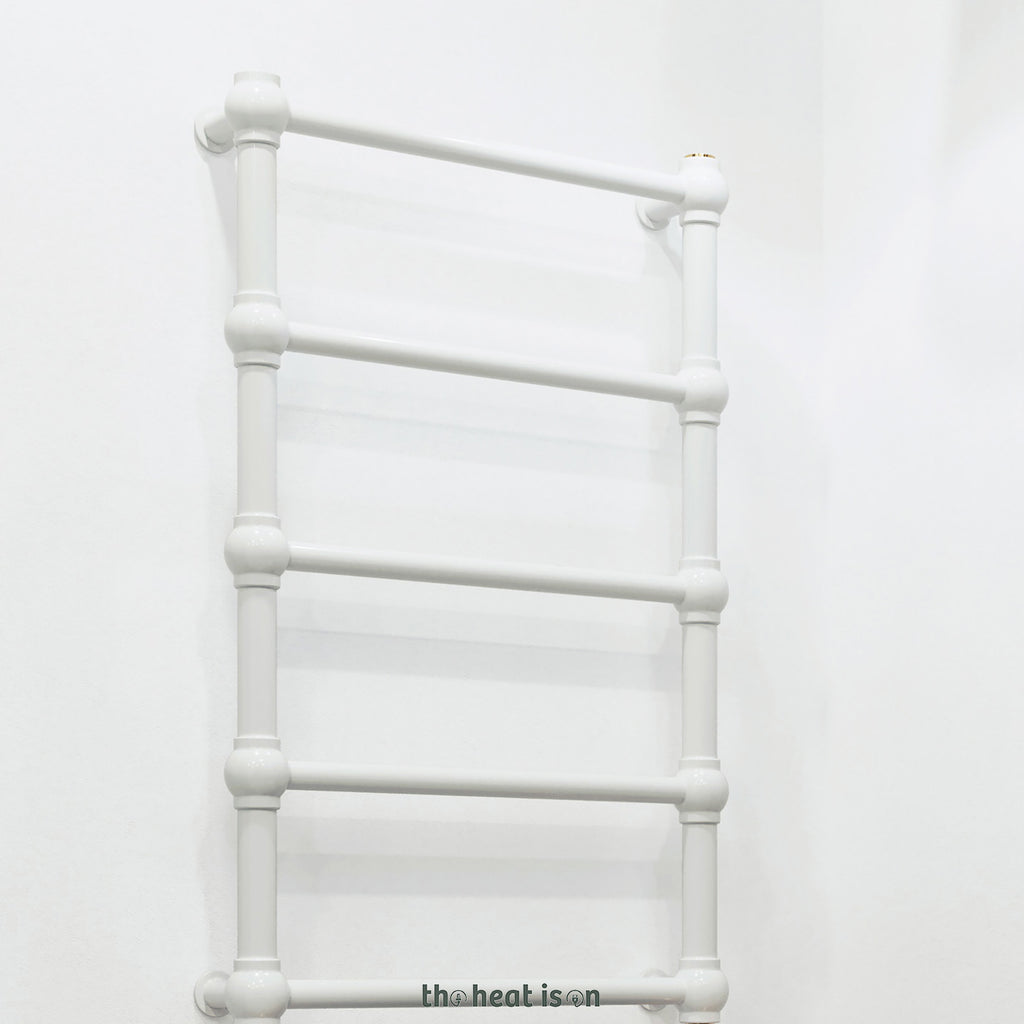Terma RETRO E, 800h x 504w(mm), 200w Oil Filled Electric Towel Rail,  Matt White RAL 9016  with VEO Heating Element (30x Wi-Fi/manual control settings (15 to 30¡c room temp.), 7 day timer/2 hour drying func., with UK Plug