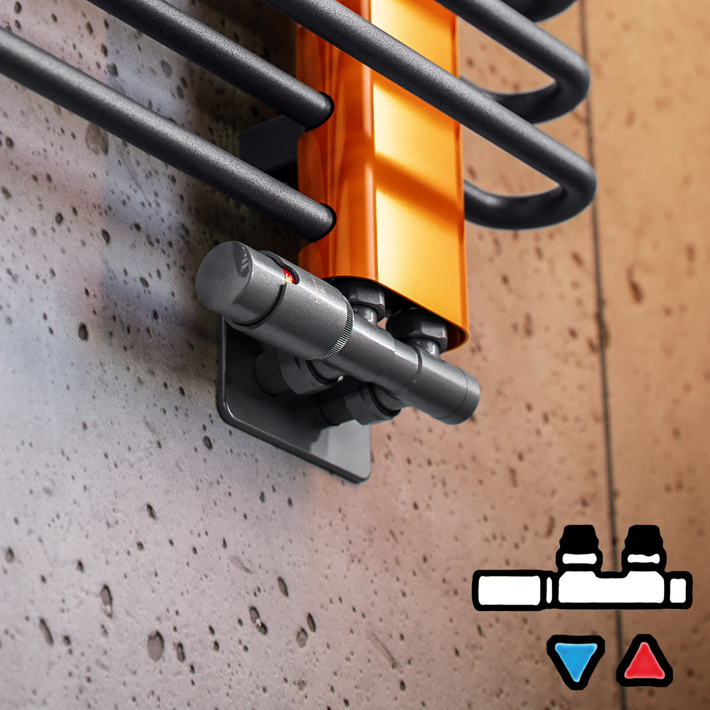 11_Terma-MIhhCHELLE_-1200h-x-500w_mm_-2459-BTUs-Heated-Towel-Rail_-Graphite-Grey-_Bars_-Orange-RAL-2003-_Masking