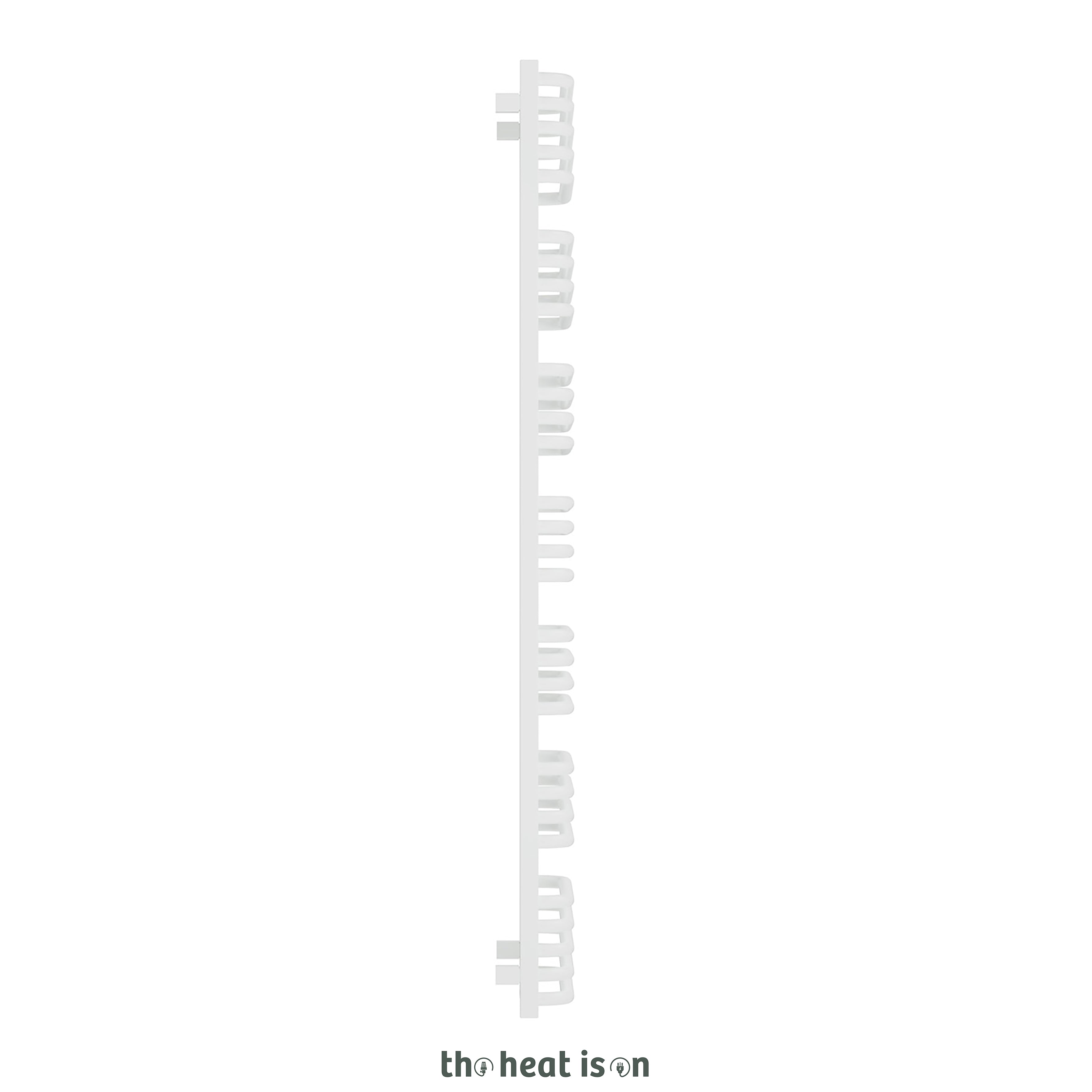 Terma ALEX ONE Dual Fuel Towel Rail, 1580h x 500w(mm), 2706 BTUs/ 800w, Matt White RAL 9016 (with UNICO Dual Fuel Valve in Soft Matt White & Internal ONE Element (manual/optional IR controllable), 45/60°c)