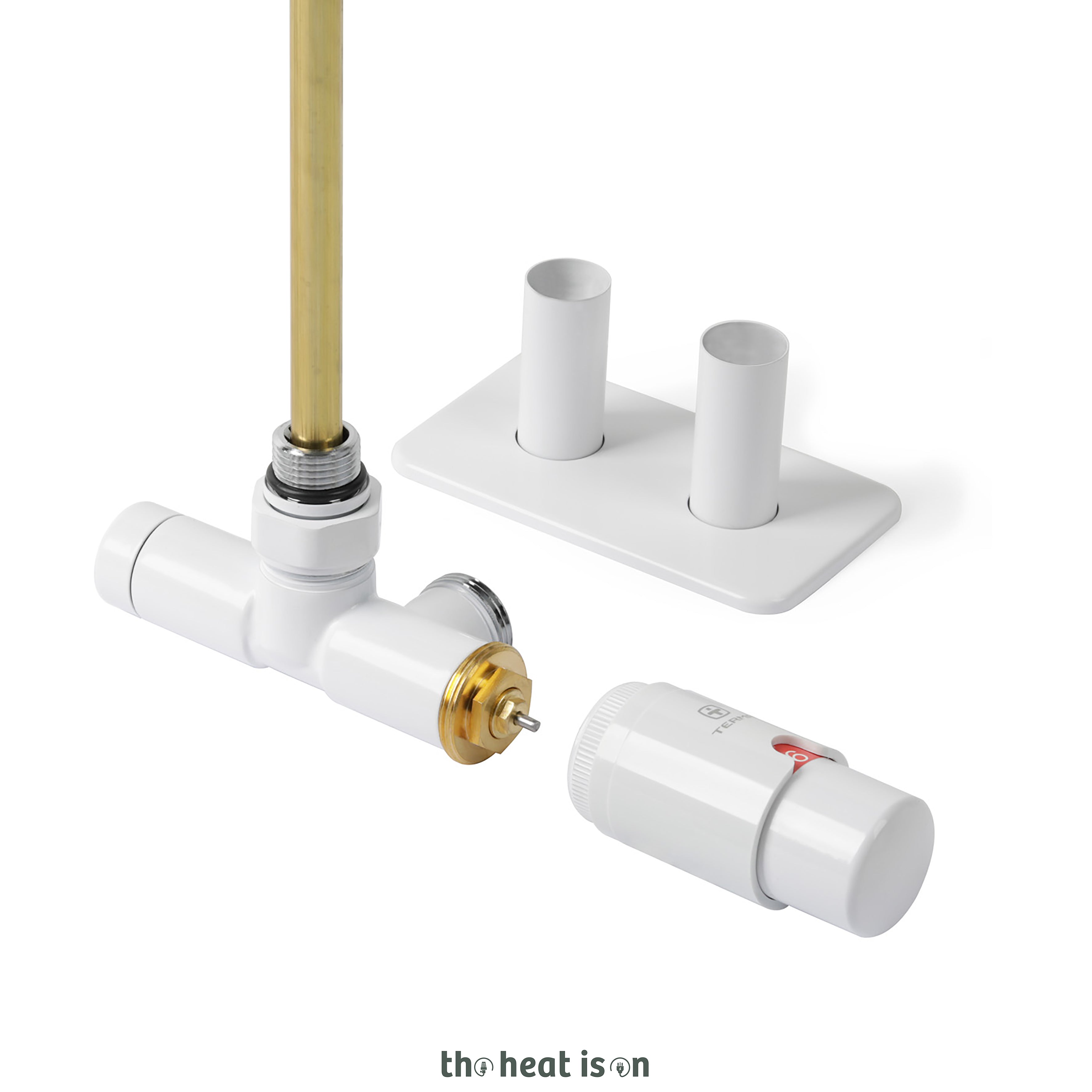Terma ALEX ONE Dual Fuel Towel Rail, 760h x 500w(mm), 1406 BTUs/400w, Matt White RAL 9016 (with UNICO Dual Fuel Valve in Soft Matt White & Internal ONE Element (manual/optional IR controllable), 45/60°c)