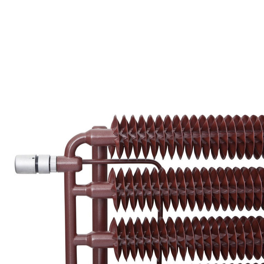 Terma RIBBON HWS, 390h x 1540w(mm), 3378 BTUs, Horizontal Designer Radiator, RAL 3007 Matt Black Red