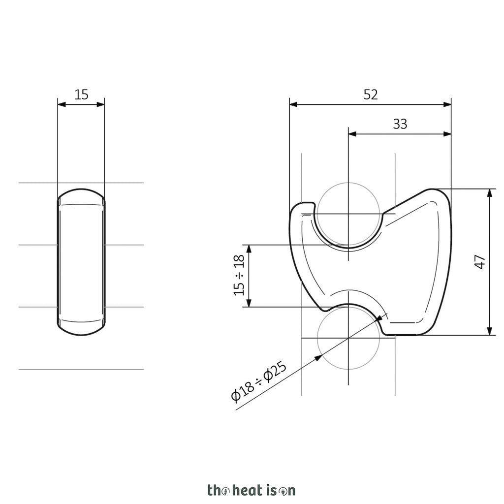 Terma YO!, Elastomer (Rubbery Plastic) Insert & Rotate to Fit Hanger Accessory, 5x Colours, for Various Terma Towel Rails
