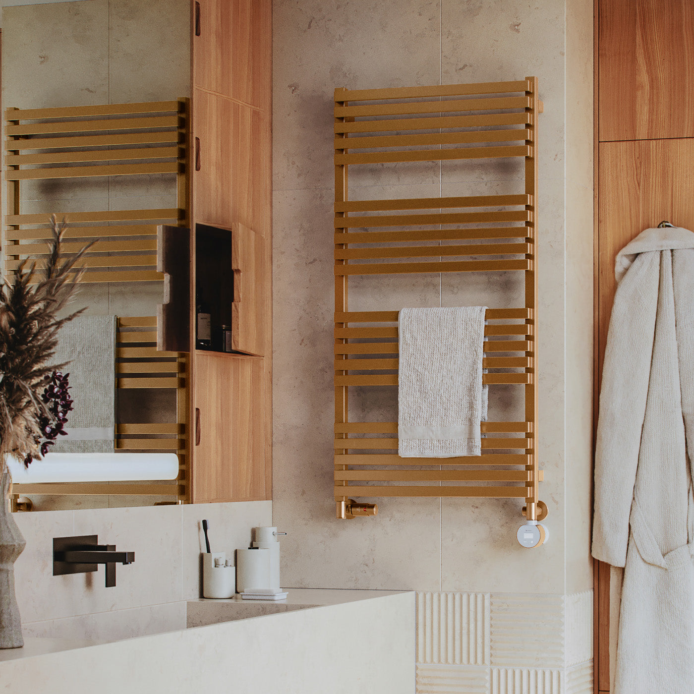 12_01_Terma-QUADRUS-SLIM_-1185h-x-600w_mm_-2502-BTUs_800w-Dual-Fuel-Towel-Rail-_with-Matching-INTEGRA-3-Axis-Dual-Fuel-Valve-_-VEO-White_Old-Bronze-Wi-Fi-Element_-Old-Bronze
