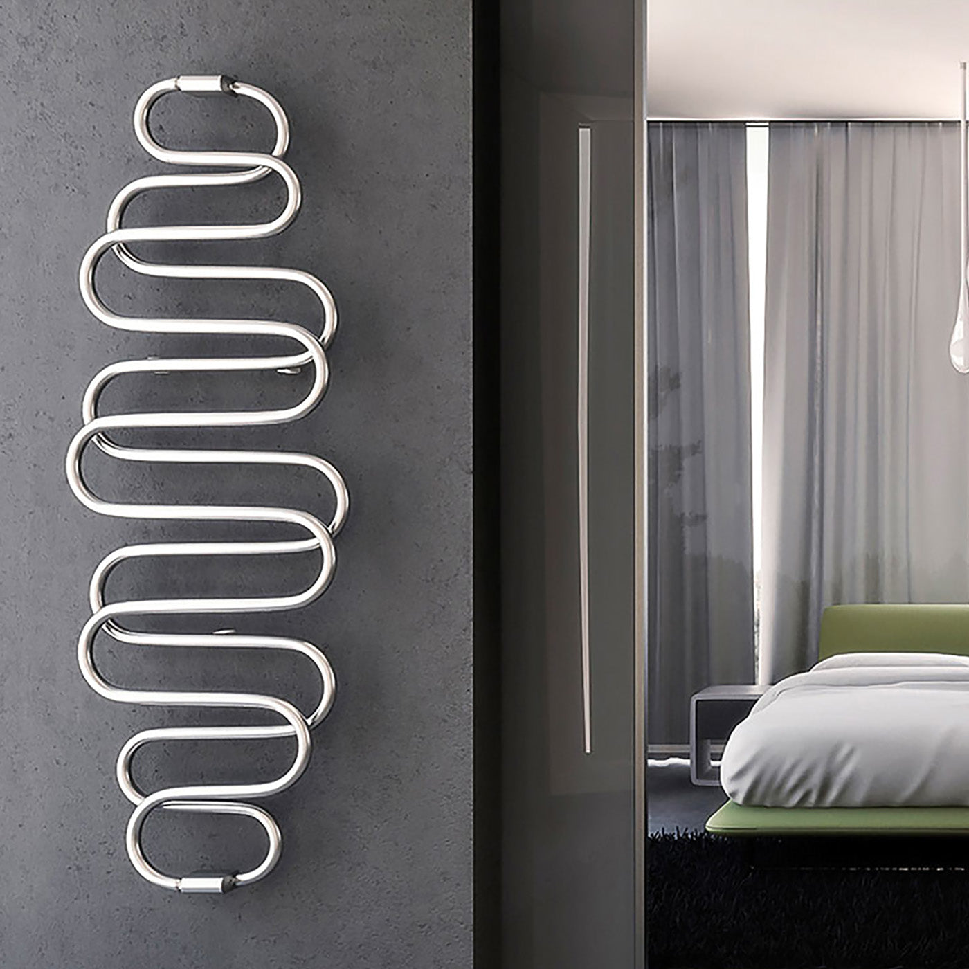 Terma PERLA, 1760h x 500w(mm), 2150 BTUs, Heated Towel Rail, Chrome