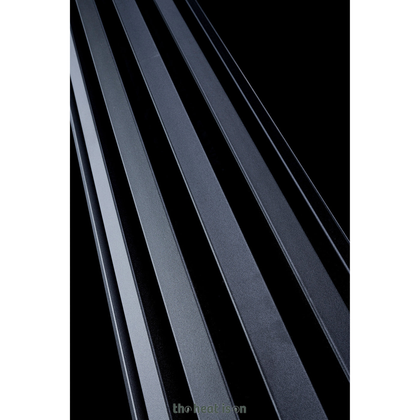 Terma TRIGA AN, 1900h x 280w(mm), 3590 BTUs Half Round Vertical Designer Radiator, Heban Black