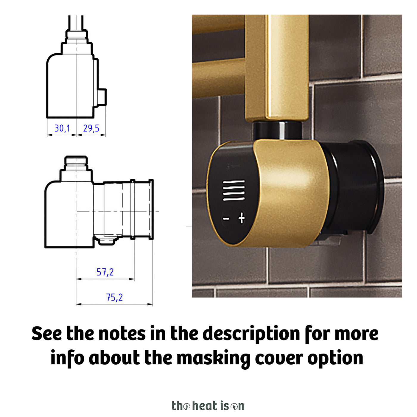 Terma RETRO Dual Fuel Towel Rail, 1170h x 504w(mm), 1051 BTUs/ 300w, Matt Black RAL 9005 (with UNICO Dual Fuel Valve in Matt Black & VEO Black/Black Wi-Fi Element, 30-60°c)
