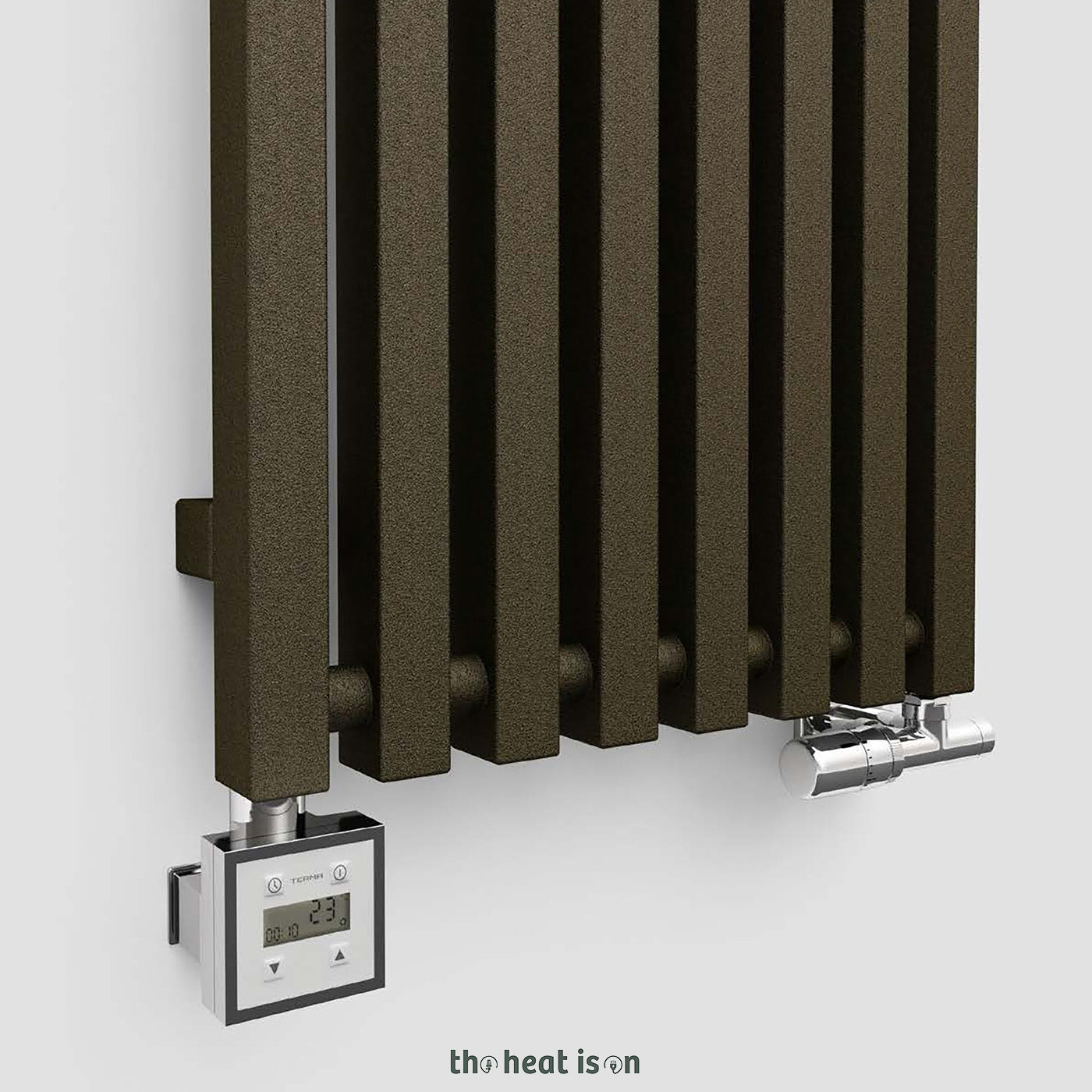 13-terma-triga-dual-fuel-radiator-3279-btus-1kw-1900h-x-380wmm-anodic-brown-with-unico-dual-fuel-valve-in-chrome-ktx-3-element-in-chrome-30-60oc