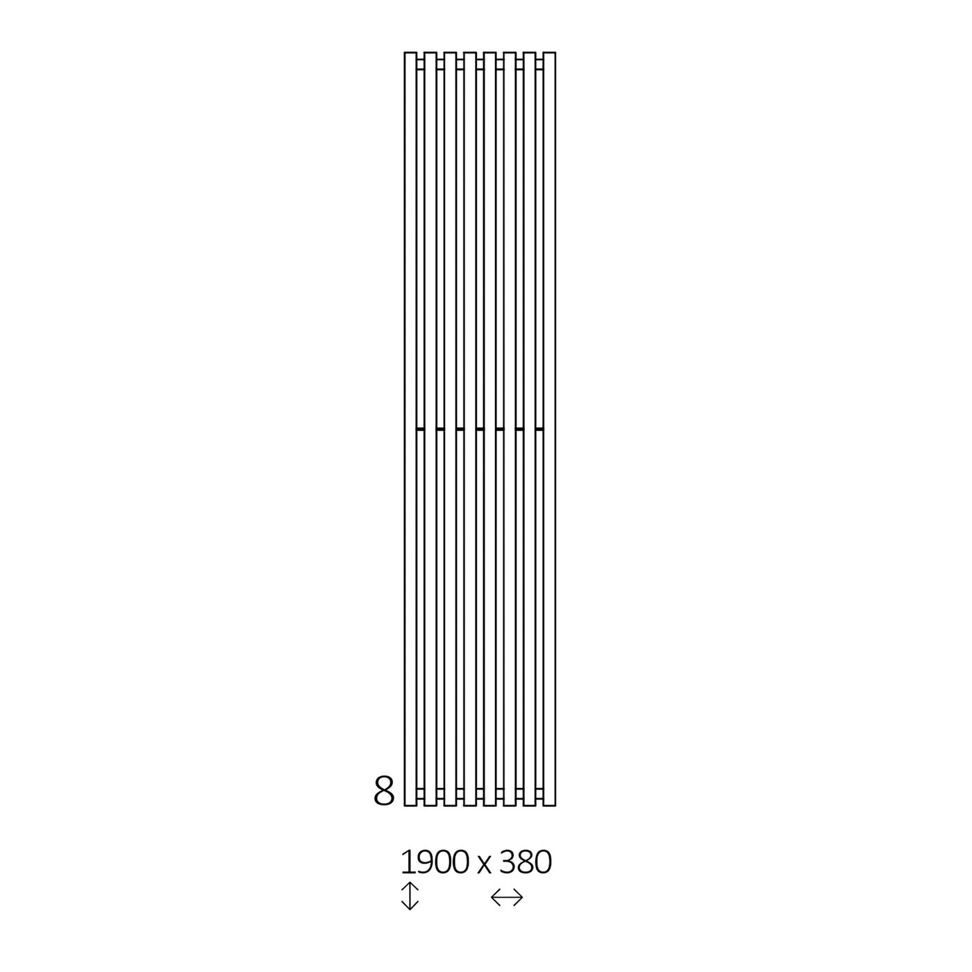 Terma TRIGA Dual Fuel Radiator, 3279 BTUs/ 1kw, 1900h x 380w(mm), Matt Signal Blue RAL 5005 (with UNICO Dual Fuel Valve in Matt Black & KTX 4 Blue Element in Black, 30-60oc)
