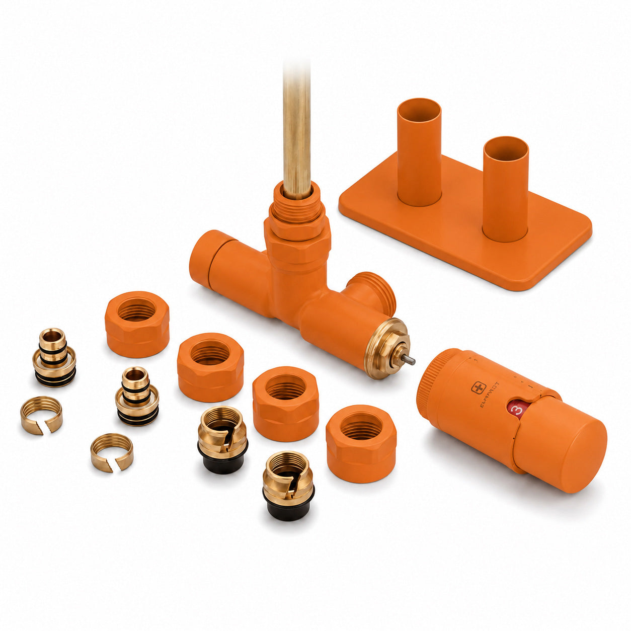 13-terma-warp-t-one-dual-fuel-towel-rail-1695h-x-500wmm-2887-btus-800w-matt-pastel-orange-ral-2003-with-unico-dual-fuel-valve-in-chrome-internal-one-element-45-60oc