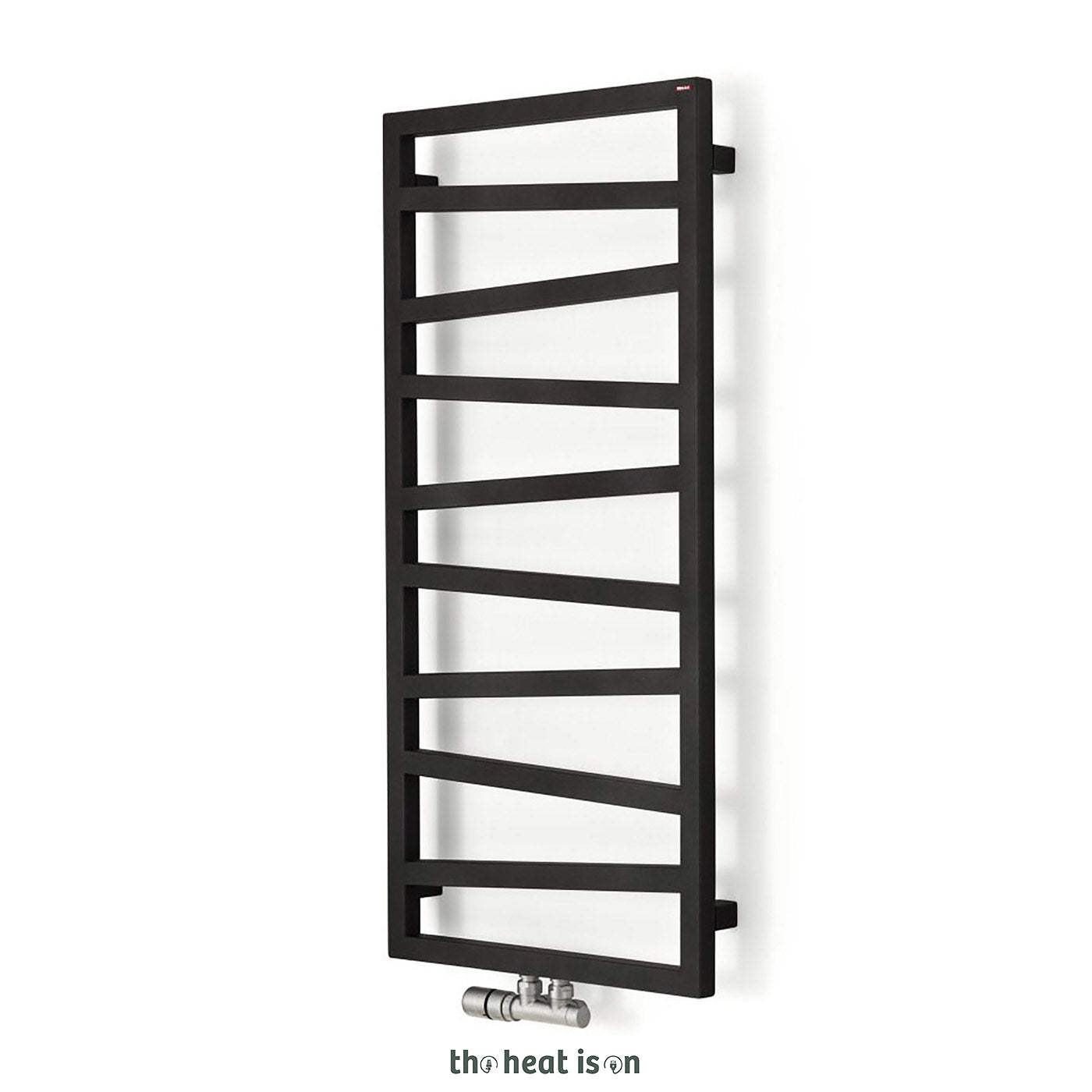 Terma ZIG ZAG, 1070h x 500w(mm), 1385 BTUs Heated Towel Rail, 50mm Central Connections, Metallic Black