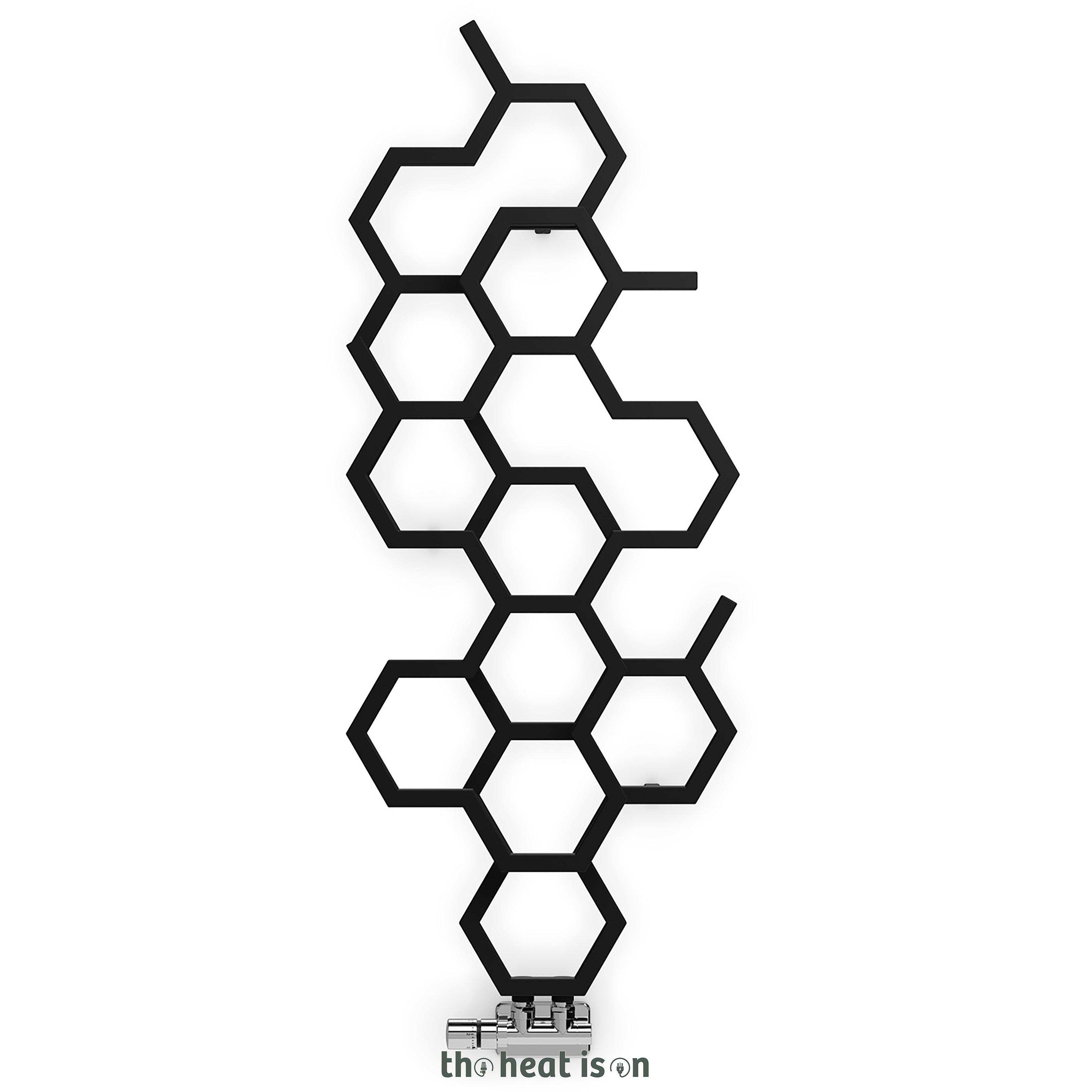 Terma HEX, 1220h x 486w(mm), 1180 BTUs Designer Radiator, Soft 9005 (Matt Black)