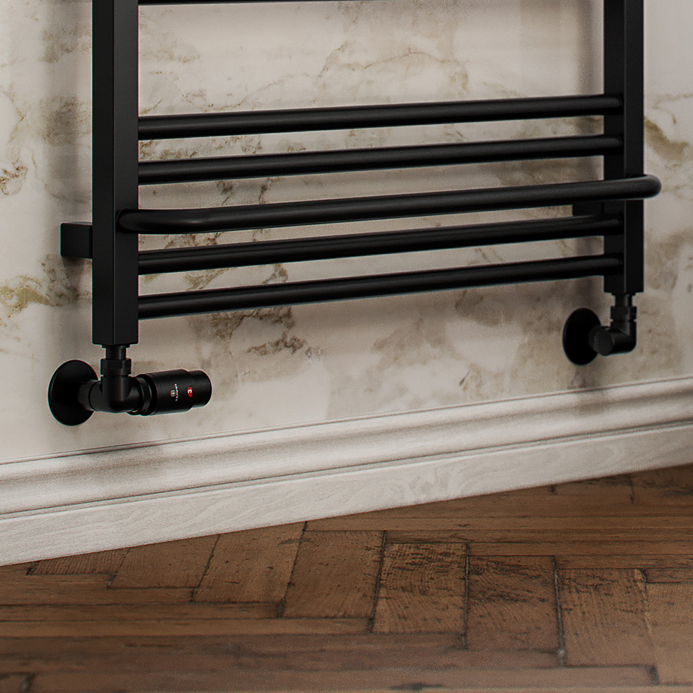 14_Thermostatic-Heated-Towel-Rail-Valves-_TRVs_-_-Pipe-Masking-_presented-on-Radiator_-Heban-Black_-LEFT-SIDED_-3-AXIS-_CORNER_-VISION