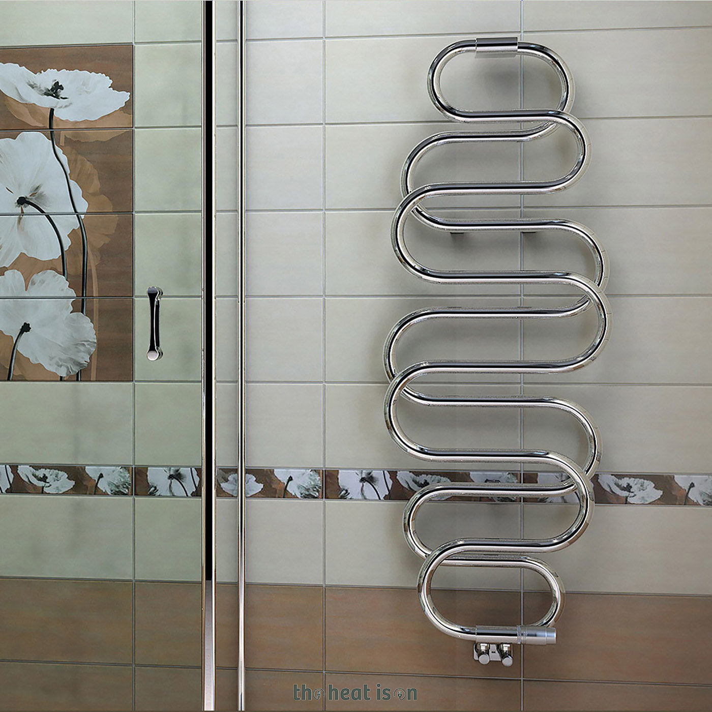 Terma PERLA, 1760h x 500w(mm), 2150 BTUs, Heated Towel Rail, Chrome