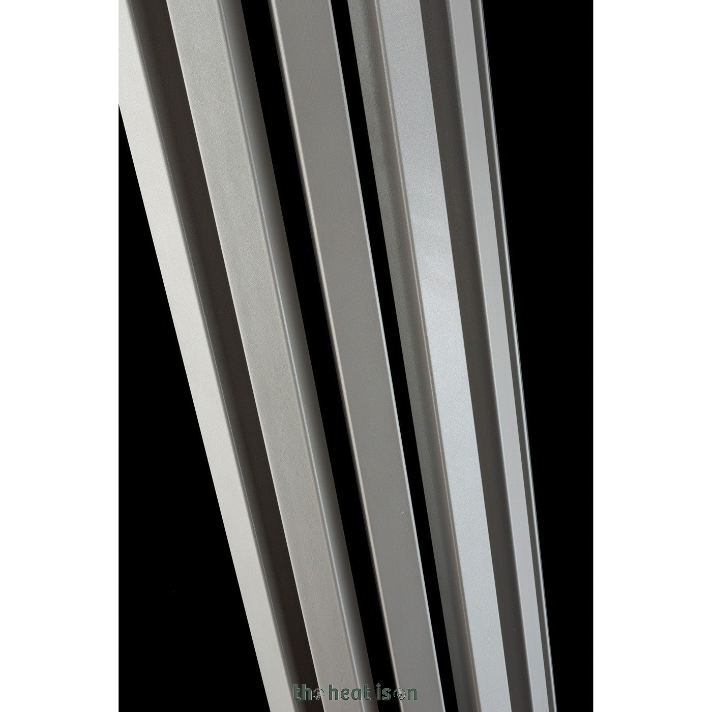 Terma TRIGA AN, 1900h x 280w(mm), 3590 BTUs Half Round Vertical Designer Radiator, Metallic Beige (aka Taupe Grey)