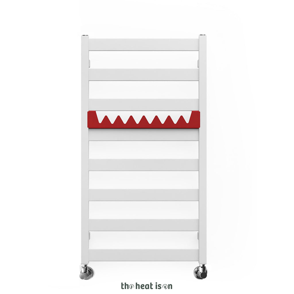 15-metal-hanger-shelf-accessory-happy-hanger-shark-300mm-wide-super-matt-pure-red-ral-3028-for-terma-vivo-towel-rail